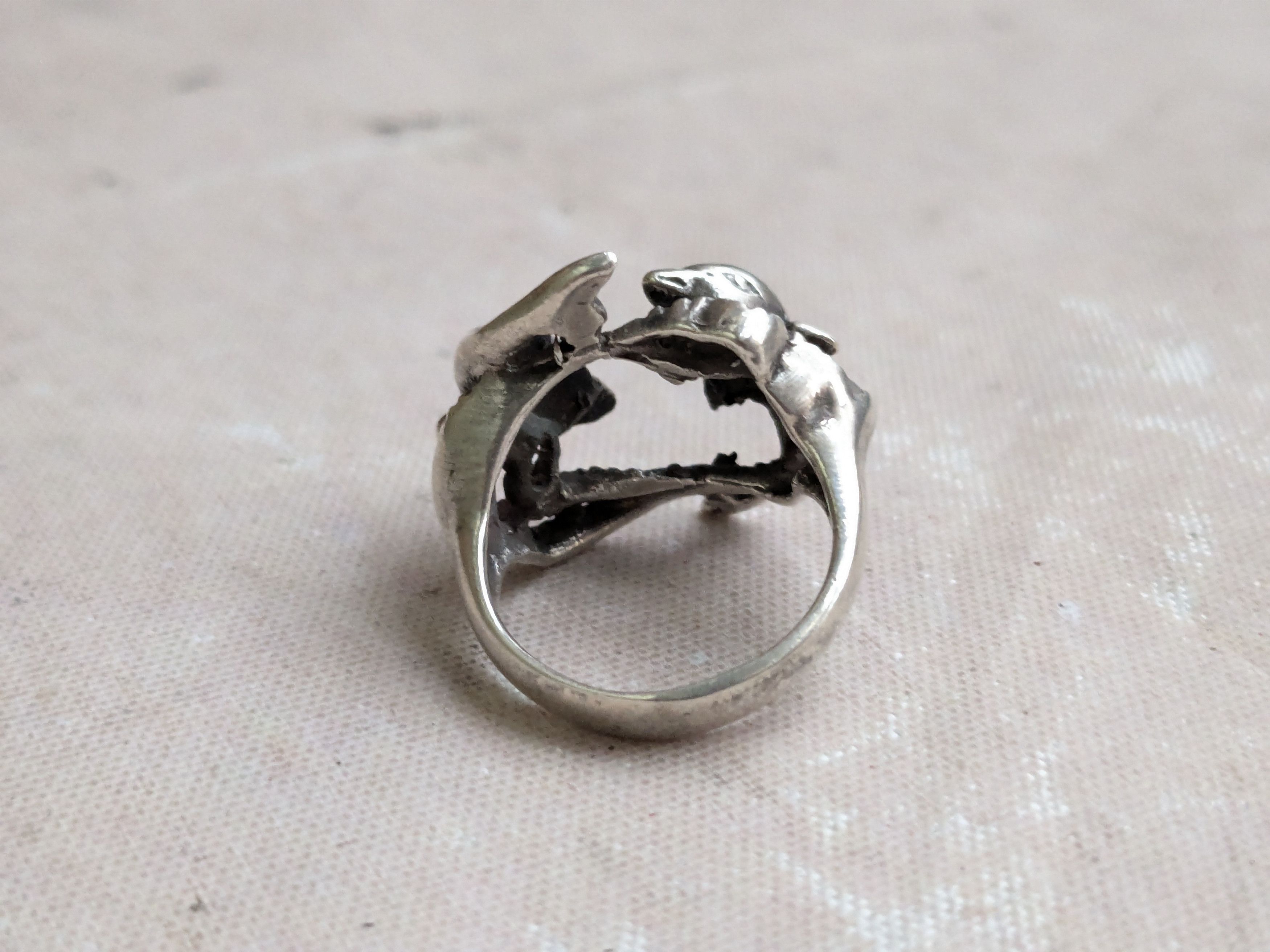 Sterling Silver Vintage Sterling Silver Ring Dolphin 5.75 Animal Size ONE SIZE - 2 Thumbnail