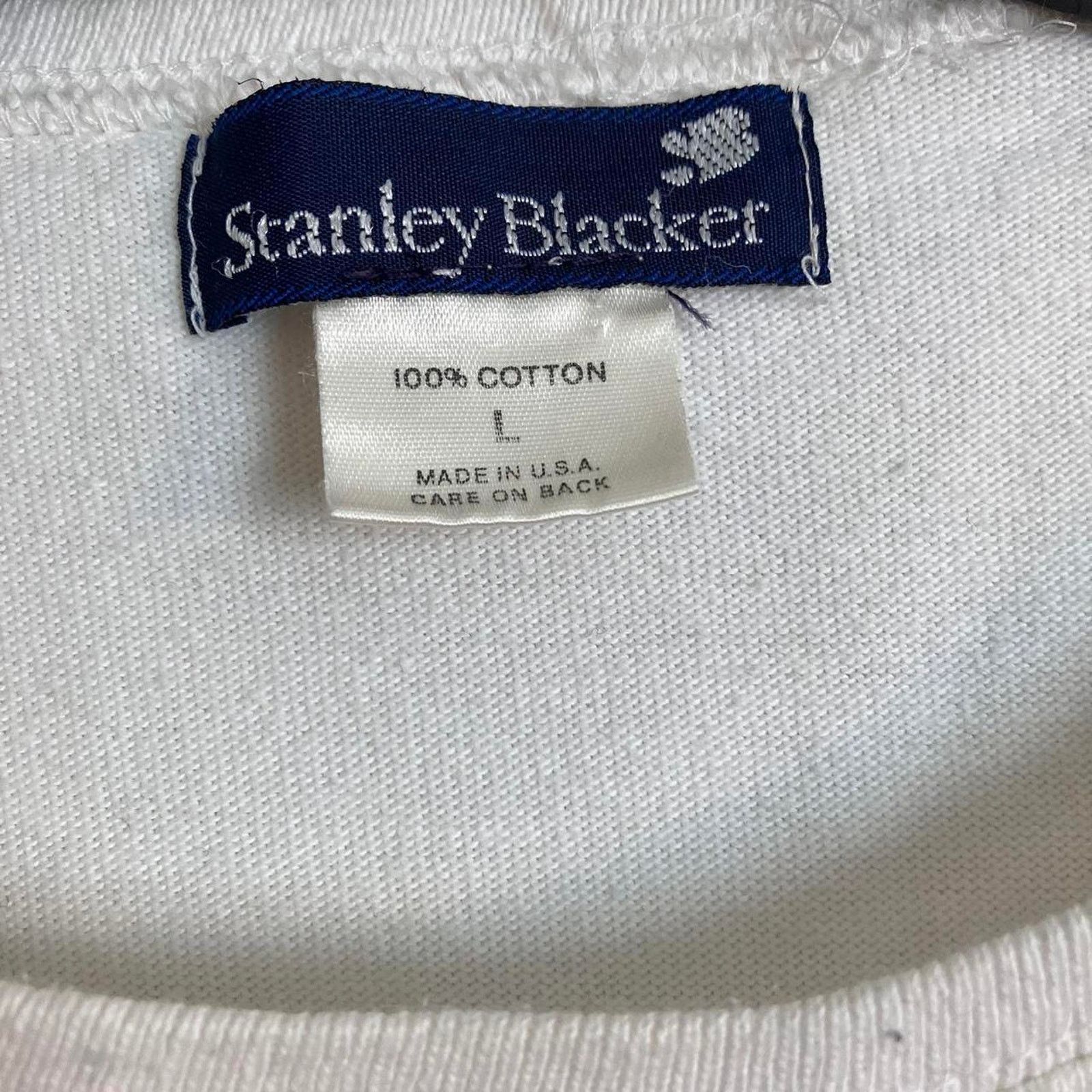 Stanley Blacker × Vintage Vintage 90s Stanley Blacker Naval Ensign T-shirt Size US L / EU 52-54 / 3 - 3 Thumbnail