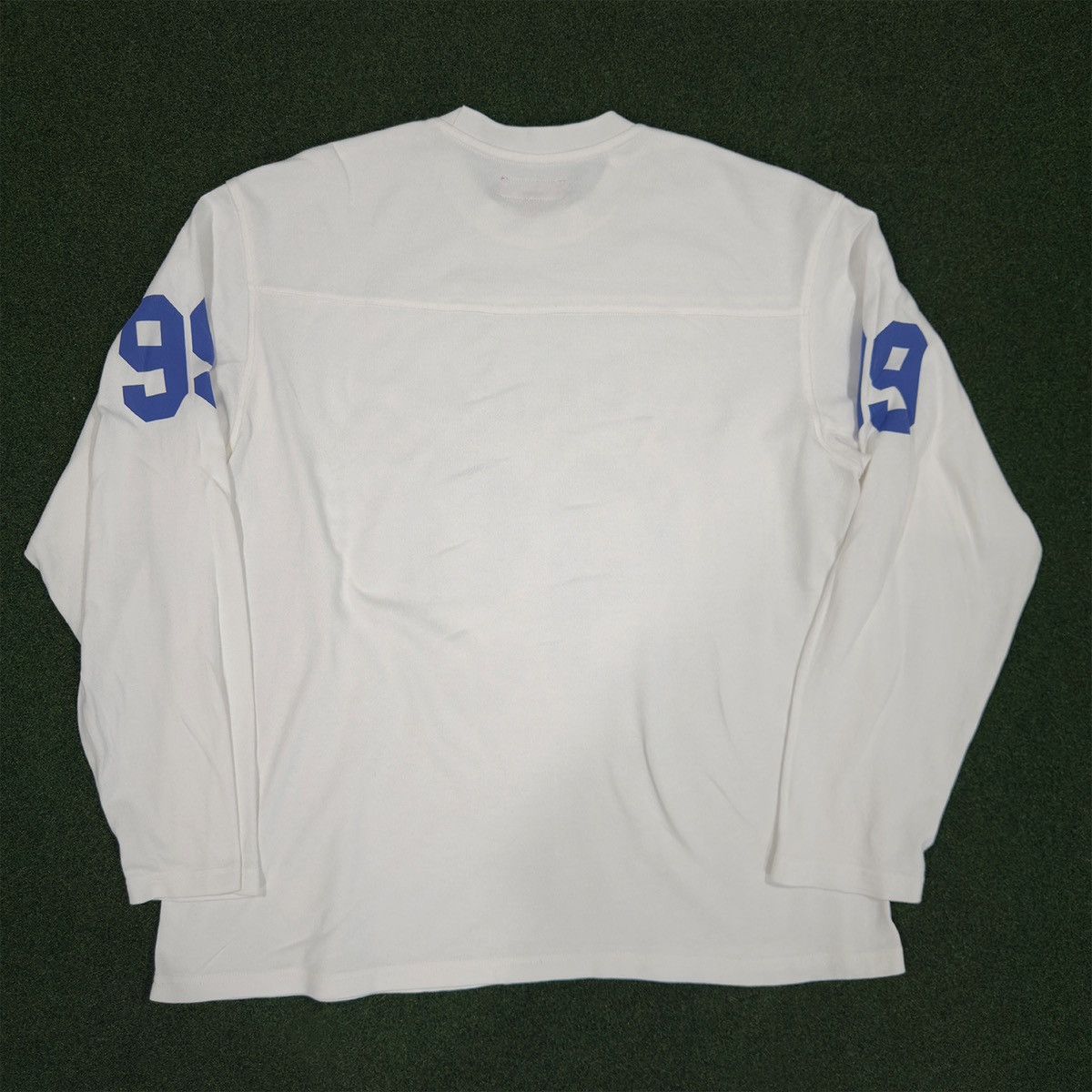 Supreme Supreme 99 L/S Football Top FTP Large White Blue | Grailed