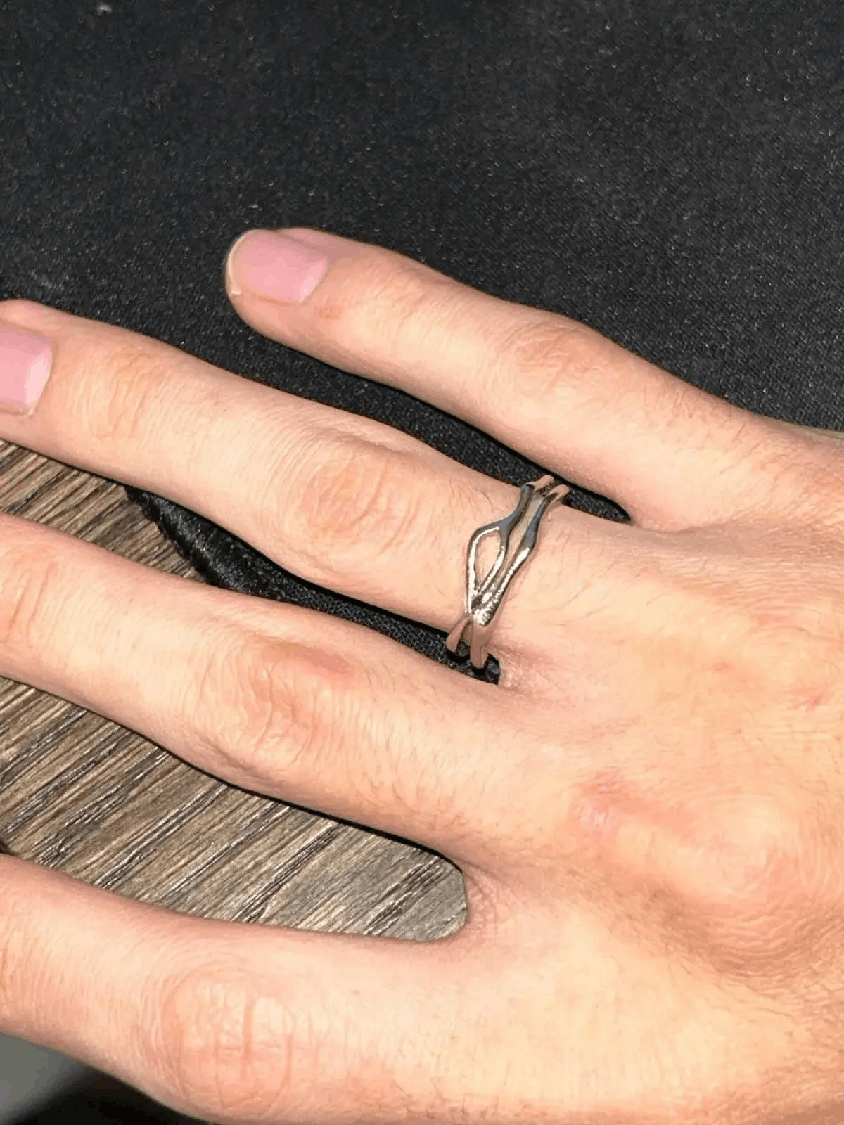 Jewelry Geometric Hollow double Adjustable Rings Size ONE SIZE - 6 Thumbnail