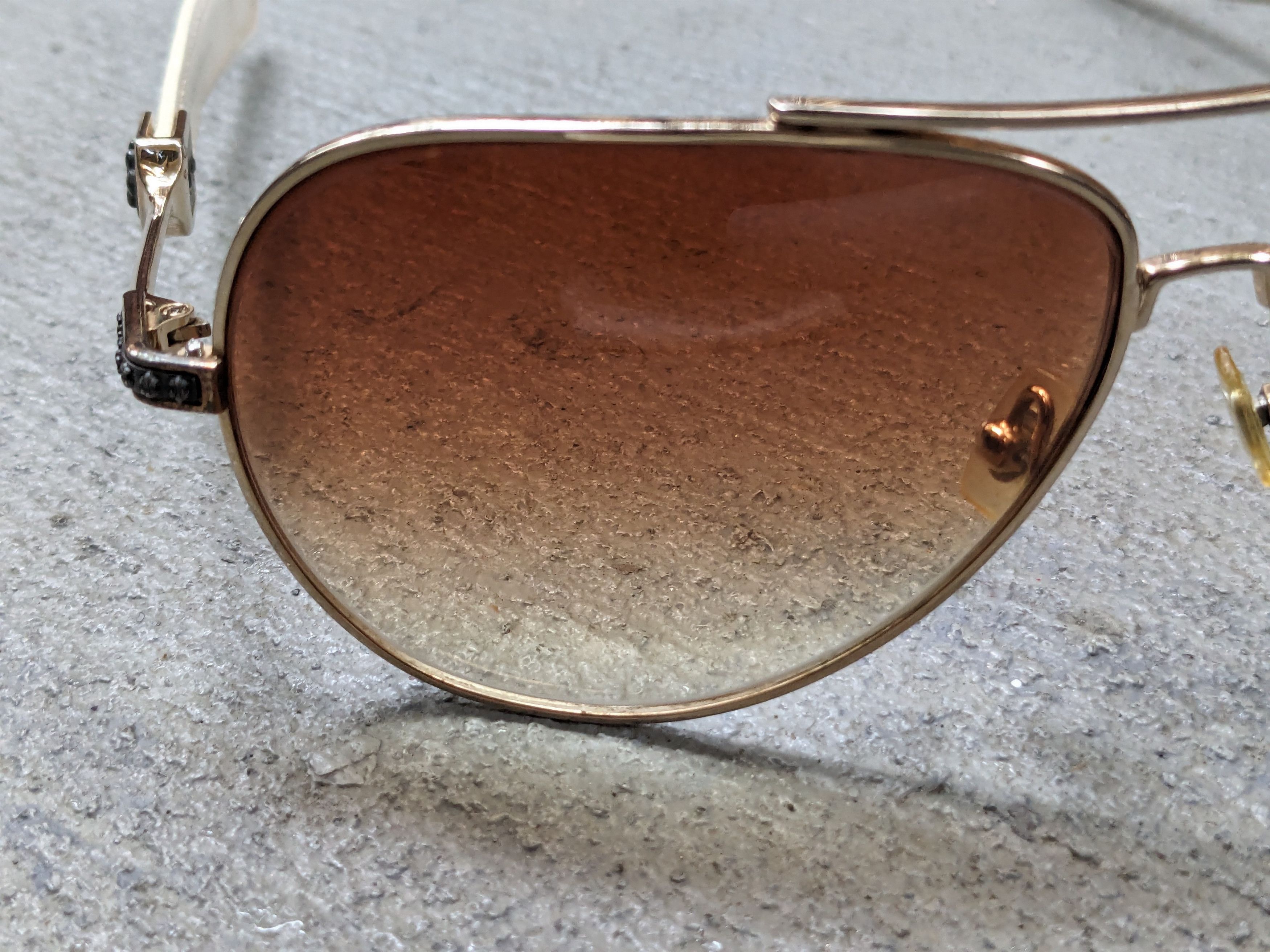 Chrome Hearts Chrome Hearts Aviator Sunglasses White Leather Biker Cross Size ONE SIZE - 6 Thumbnail