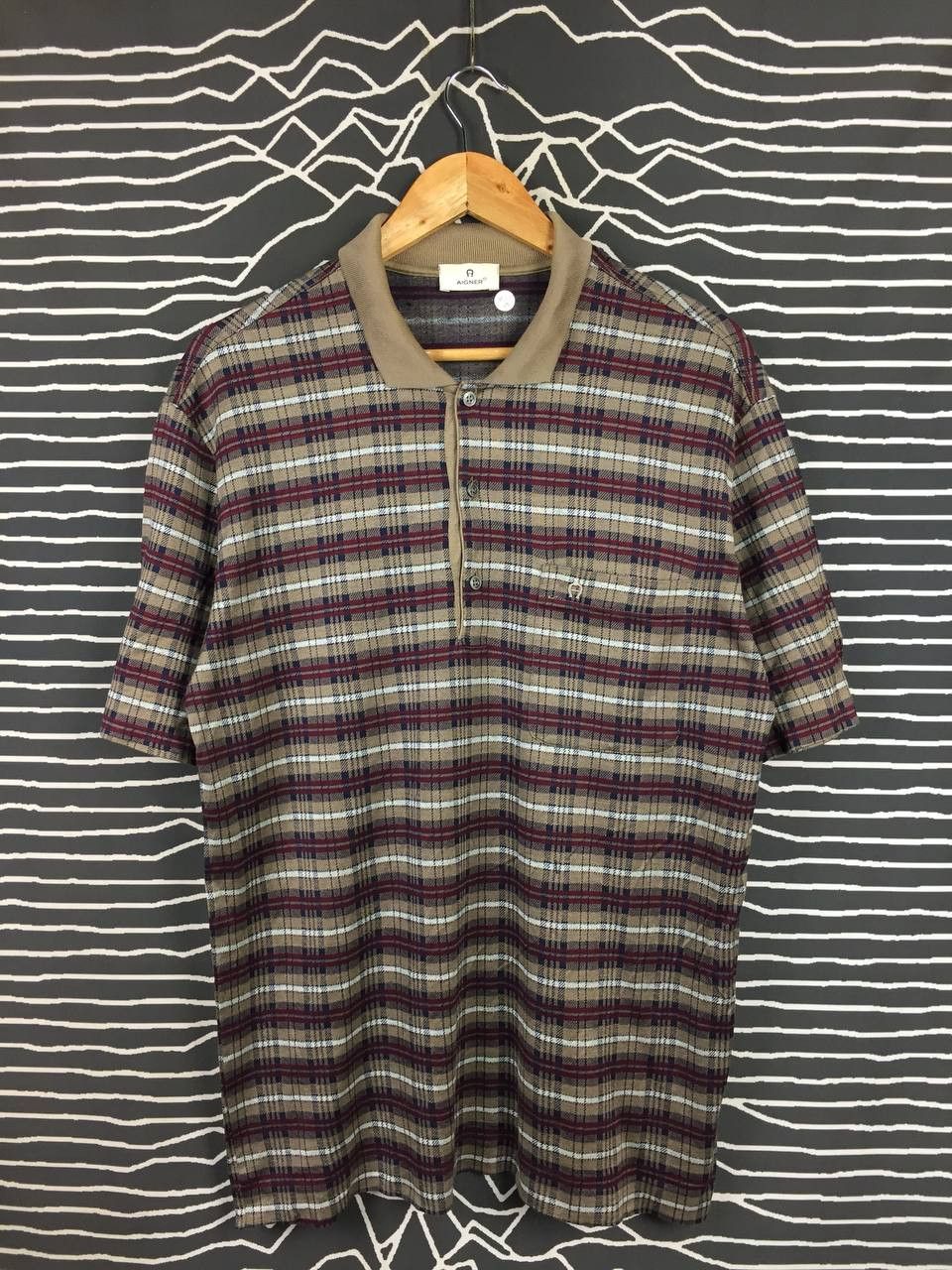 Etienne Aigner Vtg Aigner Made In Italy Retro Preppy Patterned Polo Shirt Size US L / EU 52-54 / 3 - 10 Thumbnail