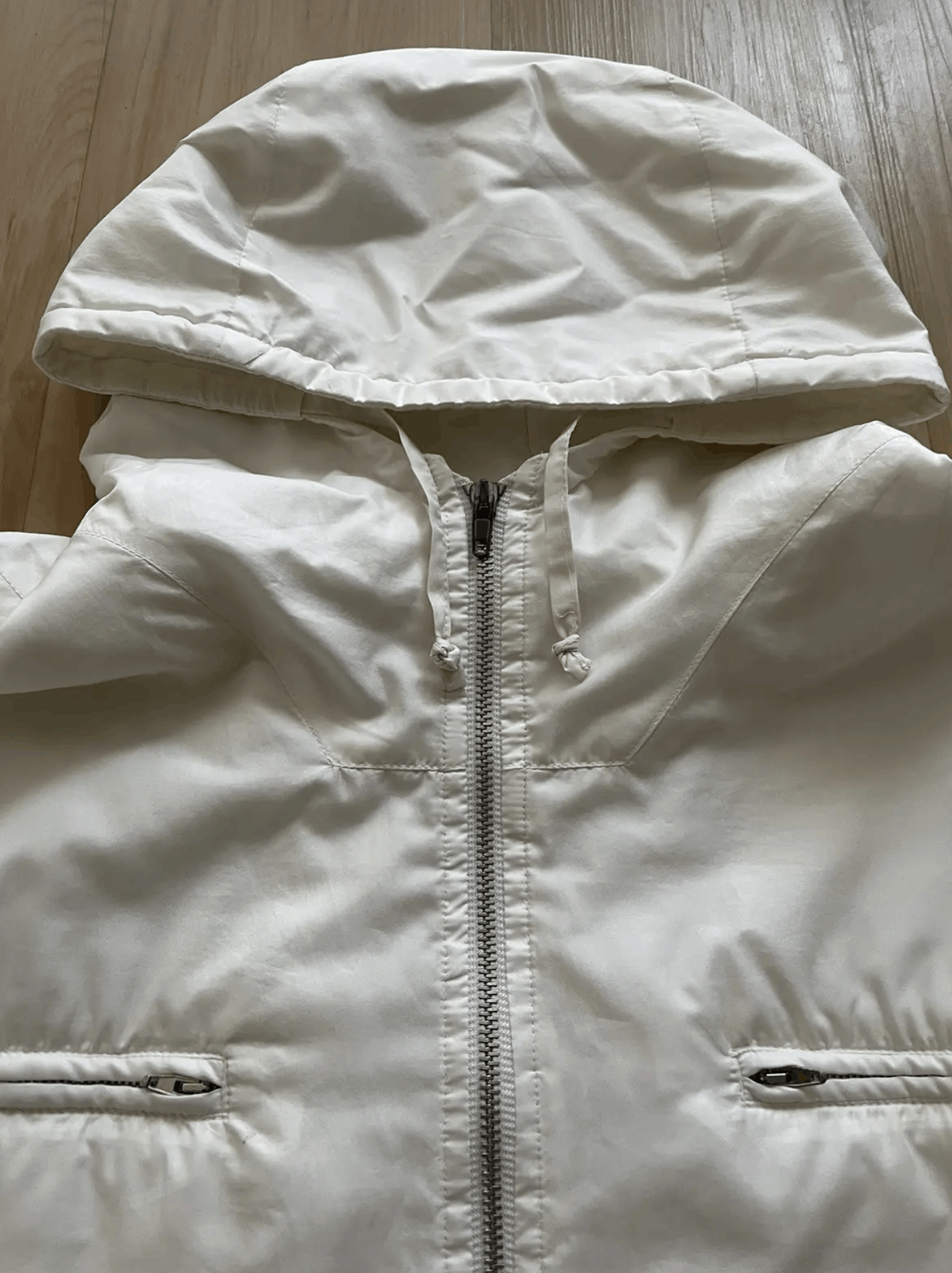 Helmut Lang Vintage Archive 1997 Helmut Lang Cream Light Hooded Jacket Size US M / EU 48-50 / 2 - 2 Thumbnail