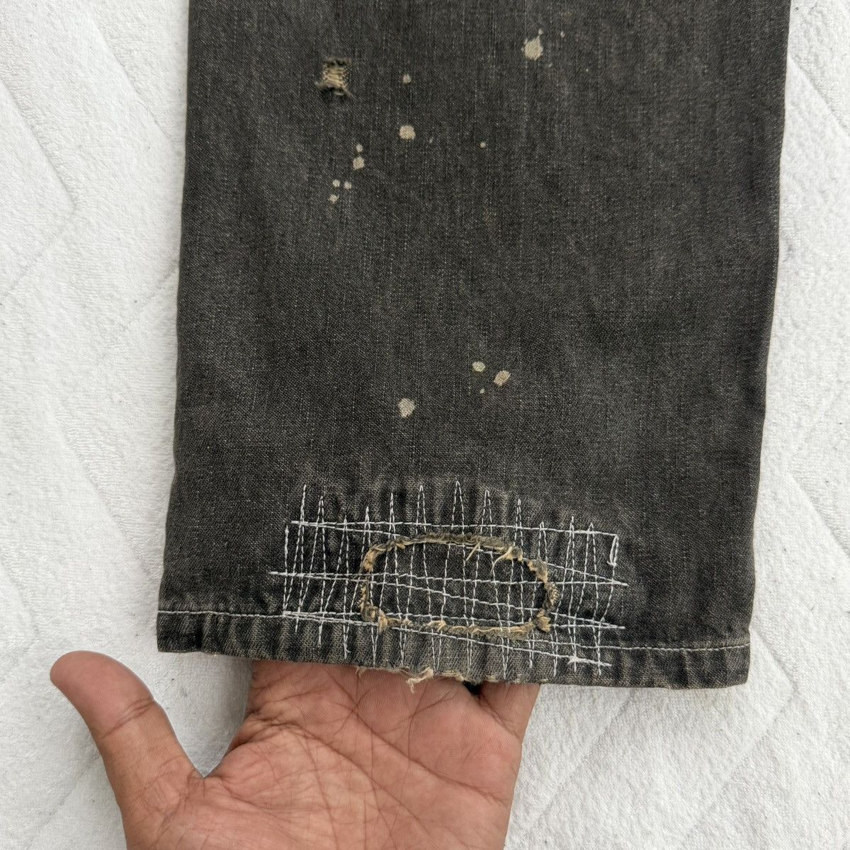 Japanese Brand BA-TSU Distressed Denim Jeans Wash Japanese Paint Splatter Size US 32 / EU 48 - 10 Thumbnail