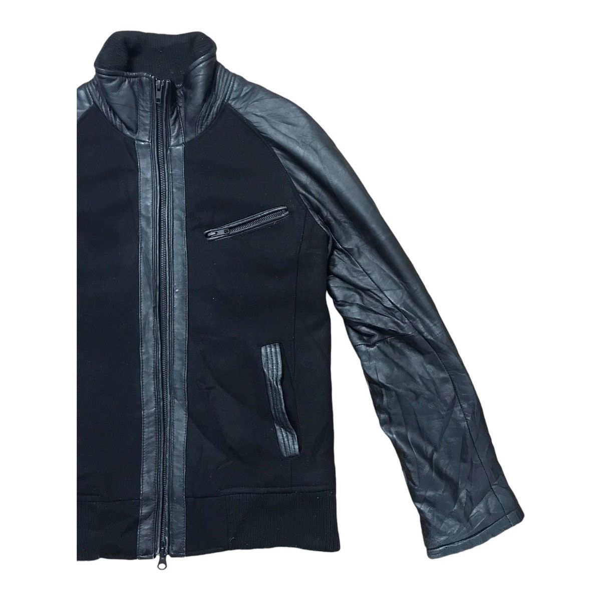 If Six Was Nine × Japanese Brand × Murder License 🌎Murder License Wool Half Leather Black Jacket Size US S / EU 44-46 / 1 - 4 Thumbnail