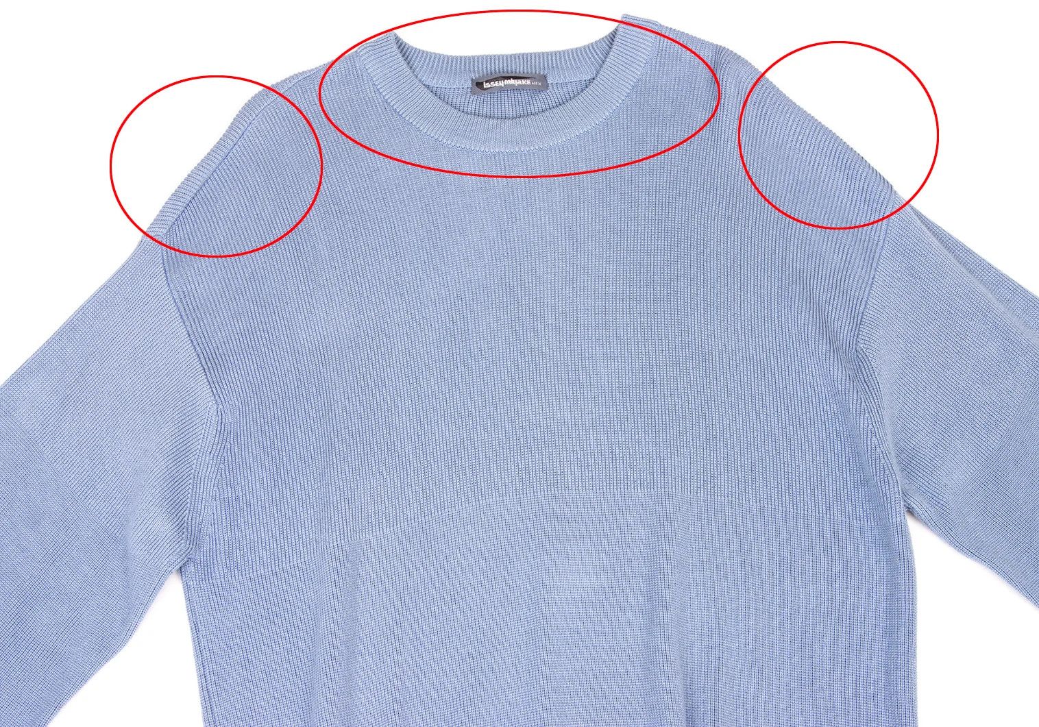 Issey Miyake Off-Shoulder Knit Sweater in Light Blue, Size M Size US M / EU 48-50 / 2 - 2 Thumbnail