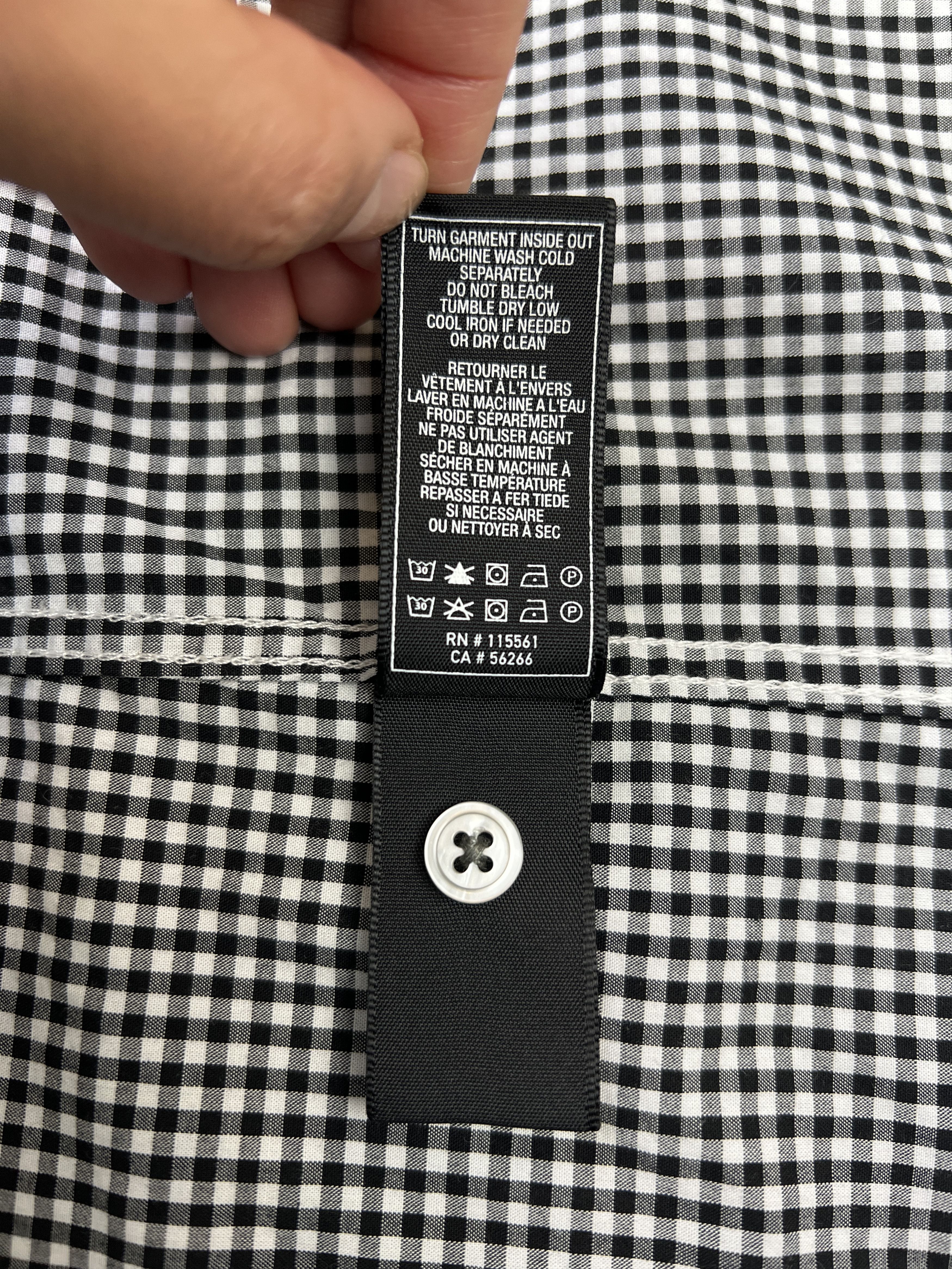 7 For All Mankind 7 For All Mankind Shirt Black White Gingham Check Sz S Size US S / EU 44-46 / 1 - 14 Thumbnail