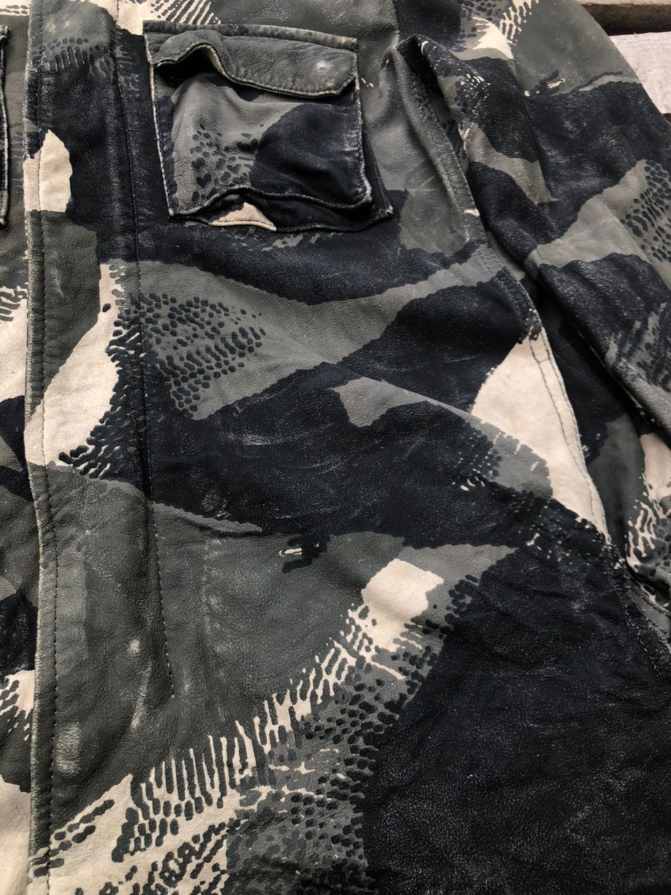 Allsaints All Saints Contact Camouflage Soft Leather Jacket Size US M / EU 48-50 / 2 - 6 Thumbnail