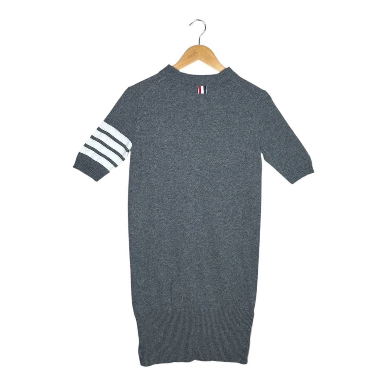 Thom Browne Thom Browne Grey Fine Merino Wool 4 Bar Dress Short Sleeve Size S / US 4 / IT 40 - 2 Thumbnail