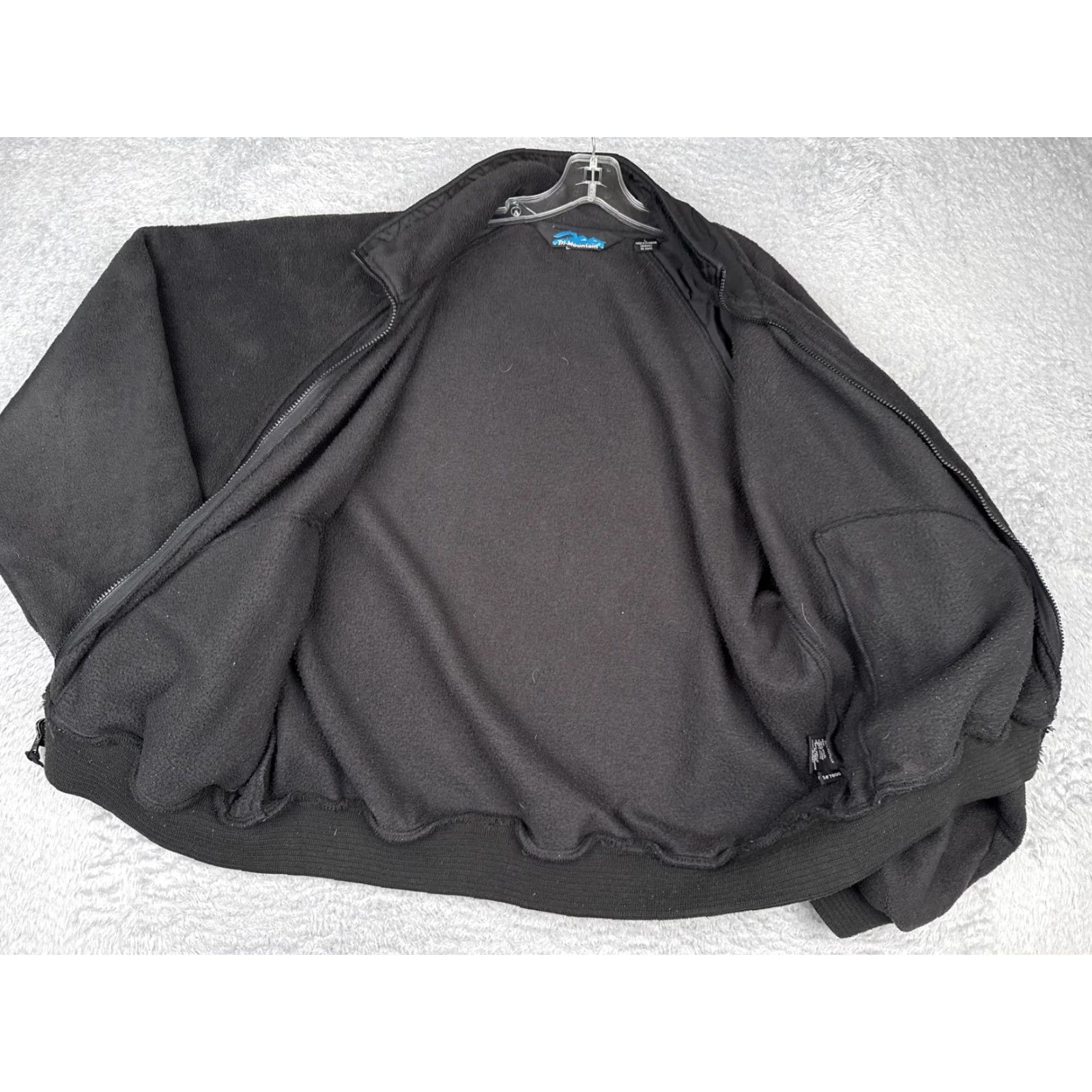 Vintage Tri-Mountain Jacket Mens Large Black Fleece Full Zip Stand Collar Pockets Raglan Size US L / EU 52-54 / 3 - 2 Thumbnail