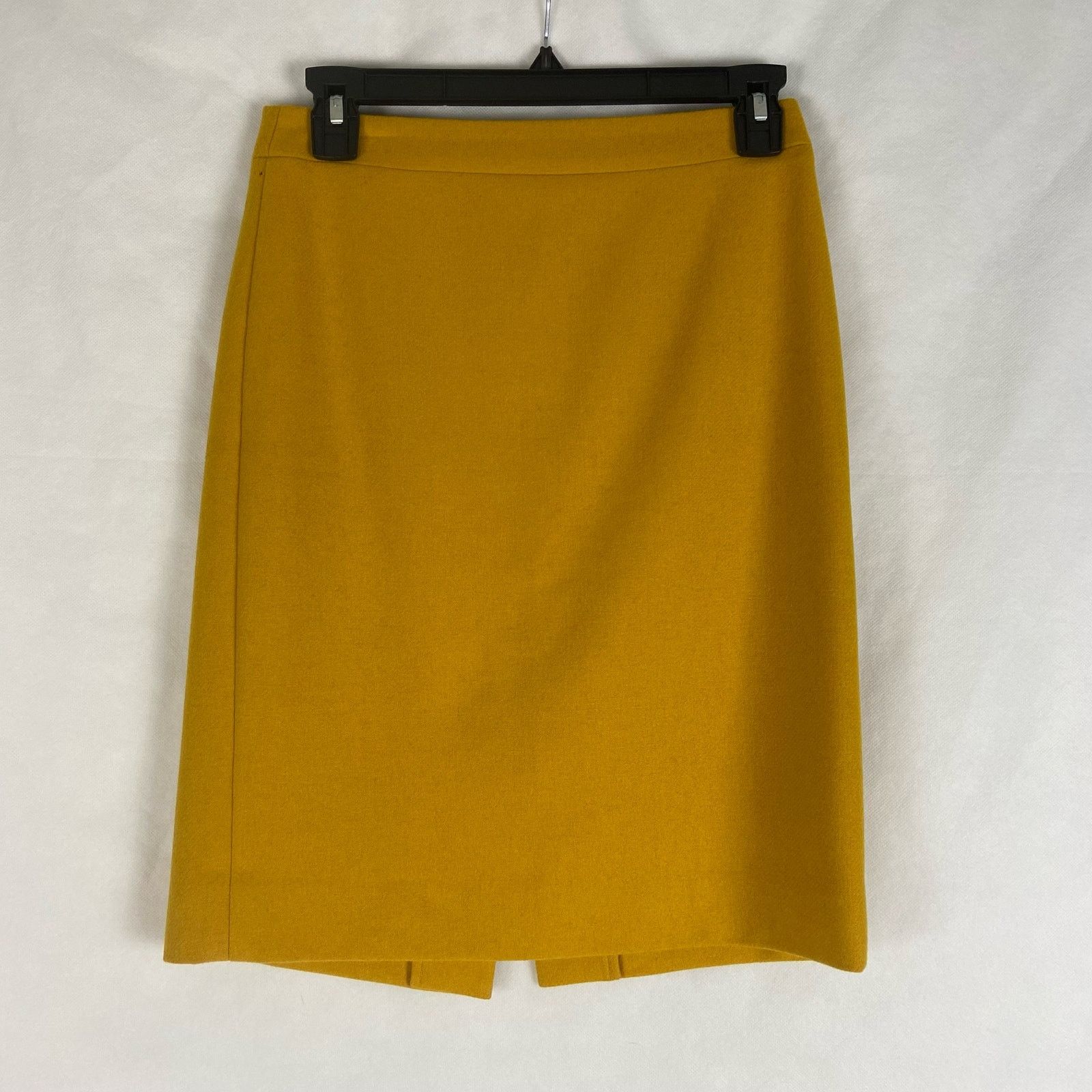 J.Crew J. Crew Women's The Pencil Skirt Mustard Wool Blend Size 00 Size 24" / US 00 / IT 34 - 3 Thumbnail