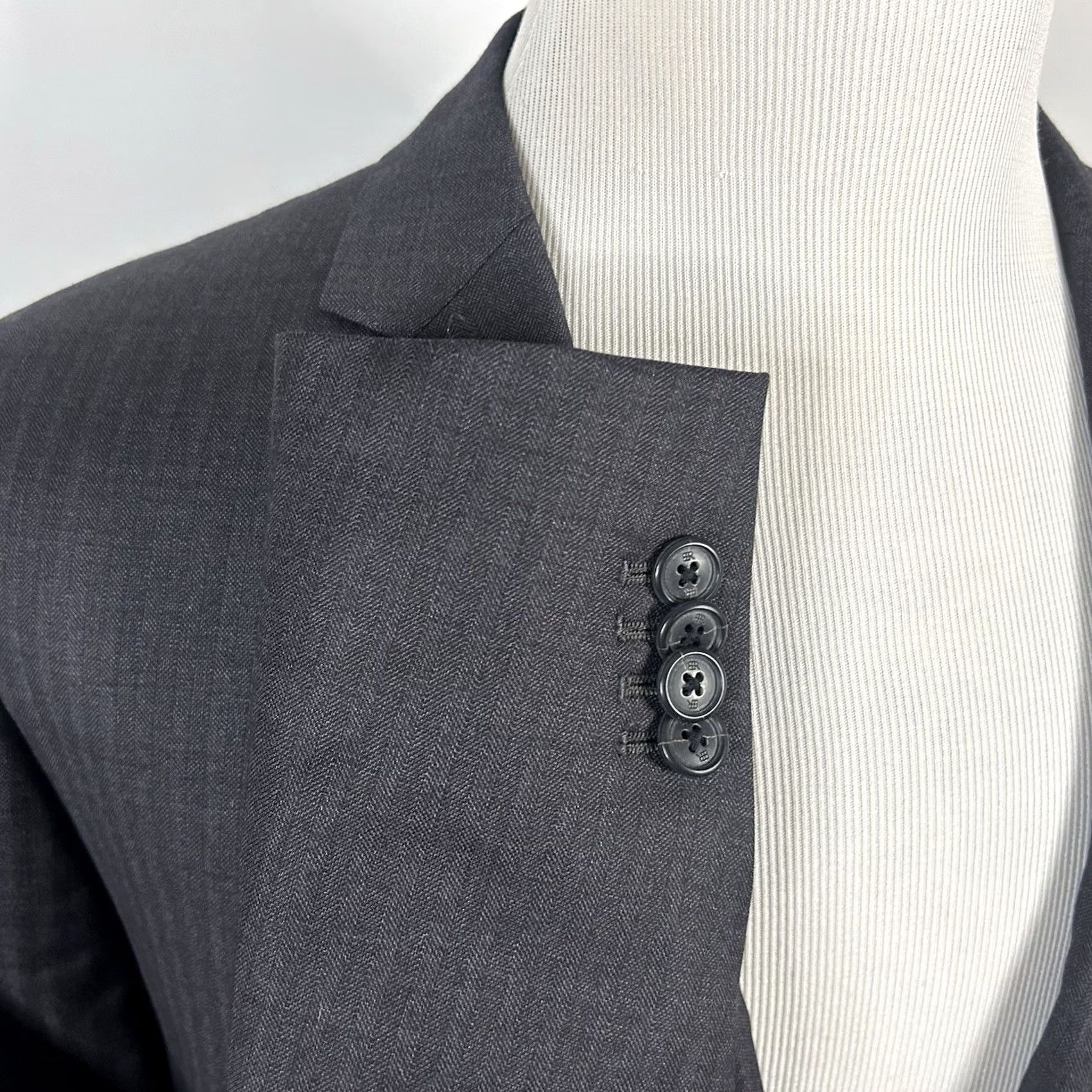Banana Republic Banana Republic 46L Sport Coat Wool Gray Herringbone Two Button Jacket Regular Mens Size US XS / EU 42 / 0 - 6 Thumbnail
