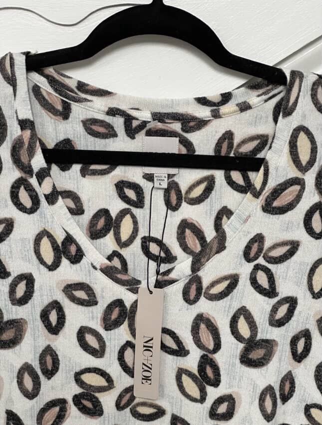 NIC+ZOE NIC+ZOE Tossed Neutrals Print Thick Fabric Women’s Tee Size L / US 10 / IT 46 - 4 Thumbnail