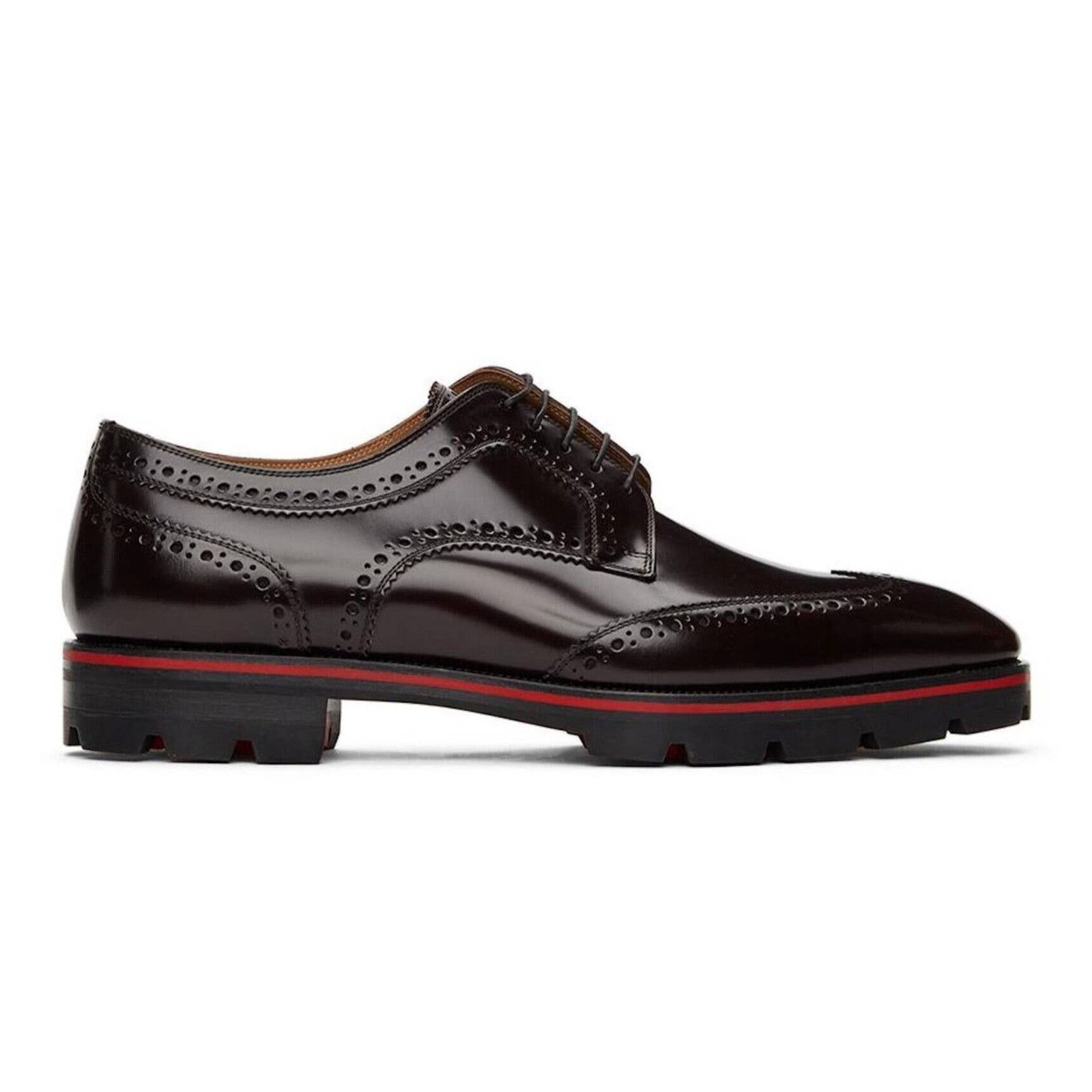 Christian Louboutin Mens Brown Leather Testa Oxford Loafer