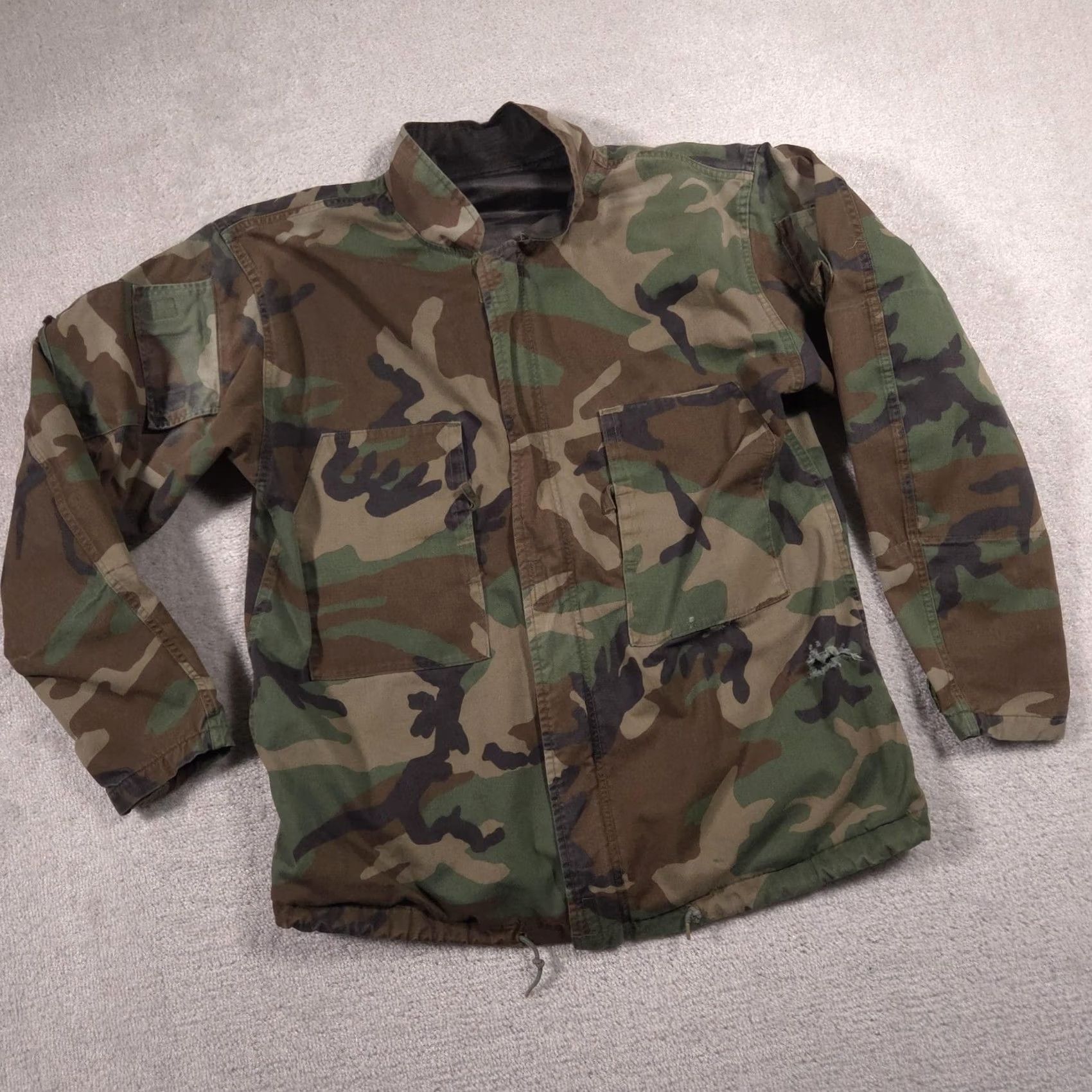 Vintage VINTAGE Isratex Jacket Mens M Woodland Camo Military Cotton-Blend Full Zip Pockets 80s Mens Size US M / EU 48-50 / 2 - 3 Thumbnail