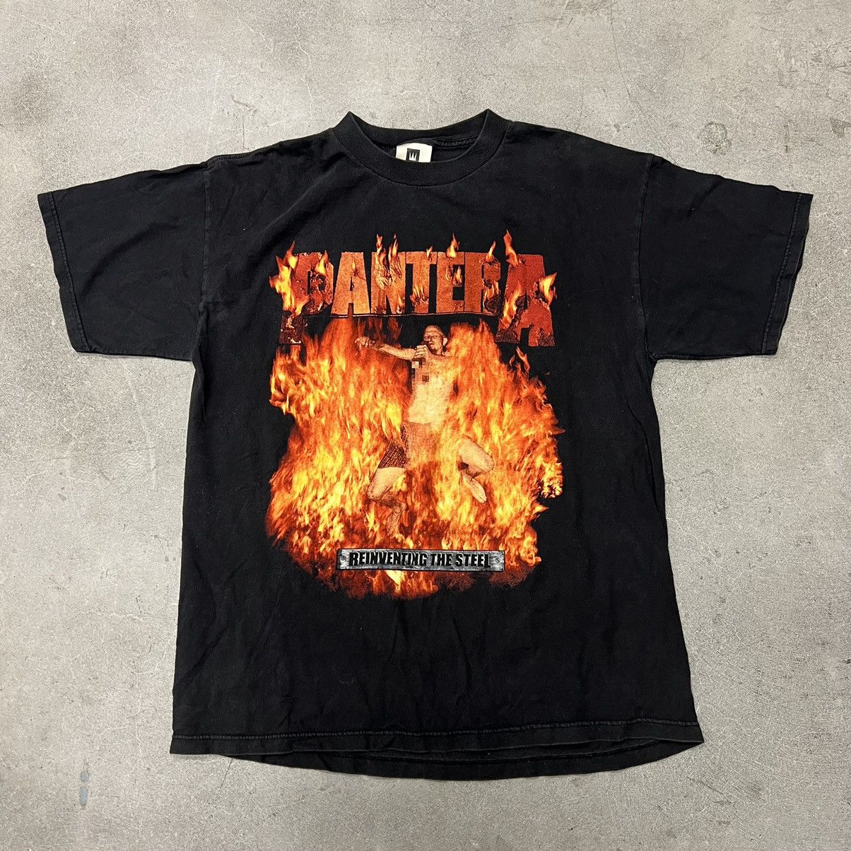 image of Rock T Shirt x Vintage Pantera Vintage Reinventing Steel 2000 Winterland Y2K 90's in Black (Size XL