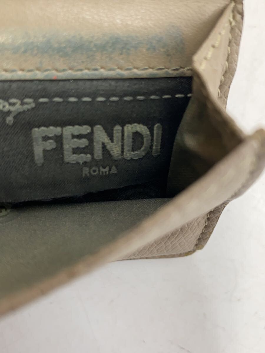 Fendi Fendi Leather Tri-Fold Wallet Beige Size ONE SIZE - 3 Thumbnail