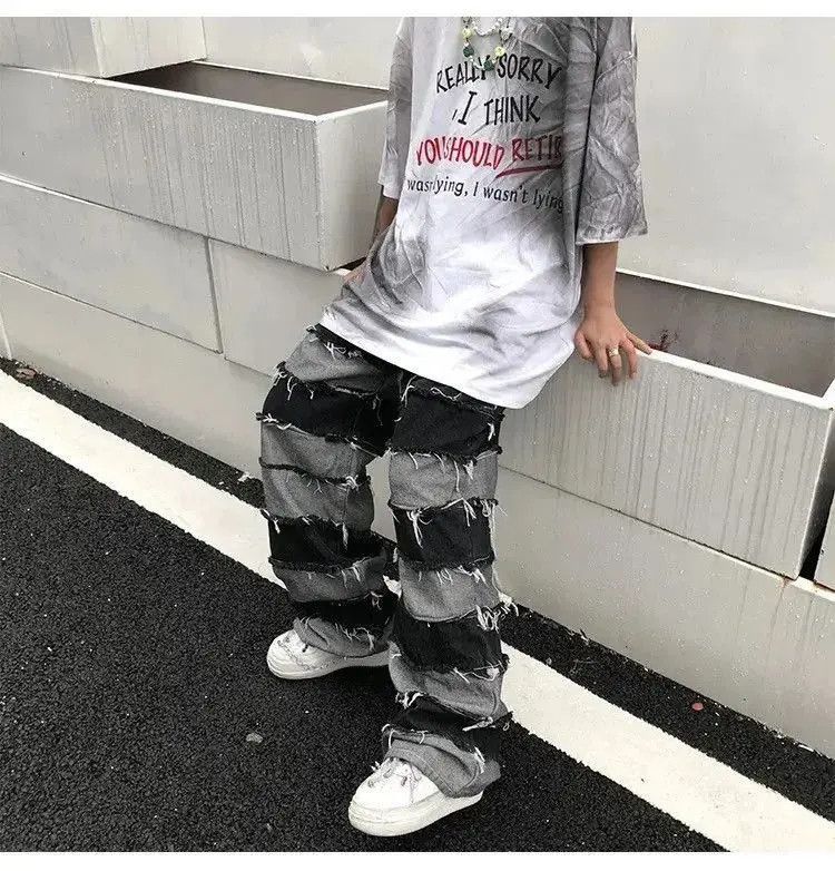 Japanese Brand Streetwear wide legs hip hop style loose straight jeans y2k Size US 32 / EU 48 - 2 Thumbnail