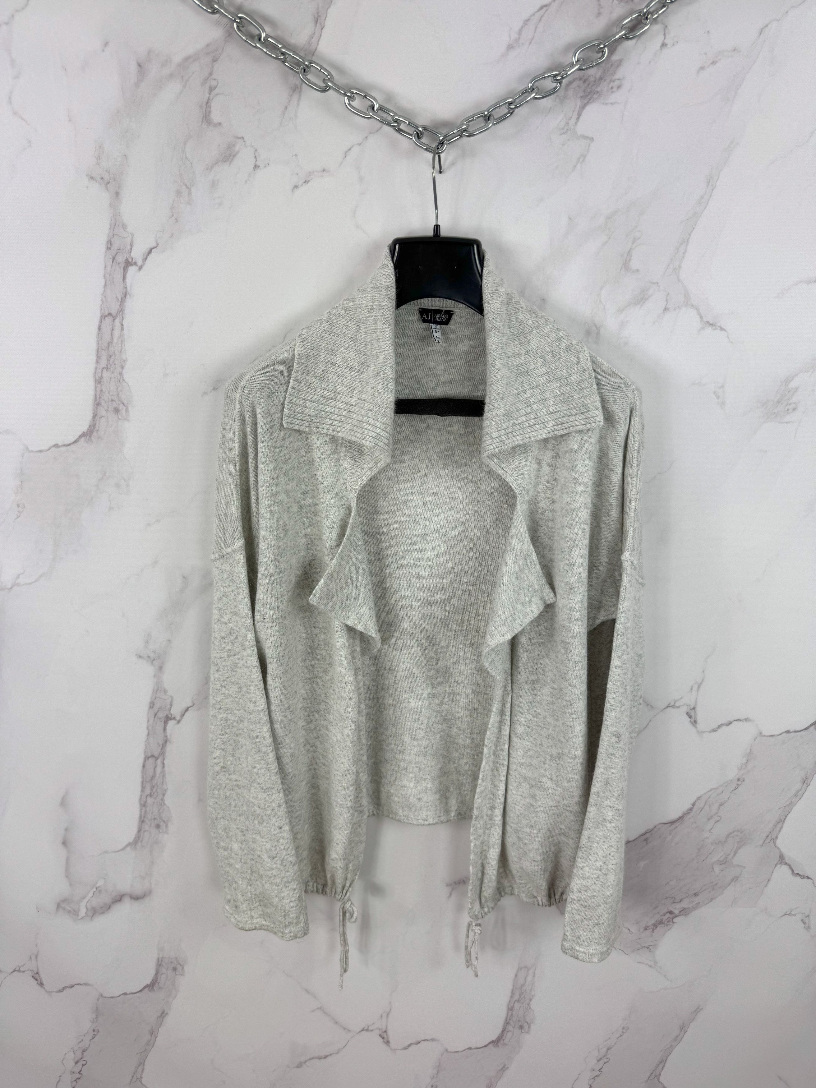 Armani Armani Jeans Open Front Layering Cardigan Drawstring Hem M Size M / US 6-8 / IT 42-44 - 1 Thumbnail