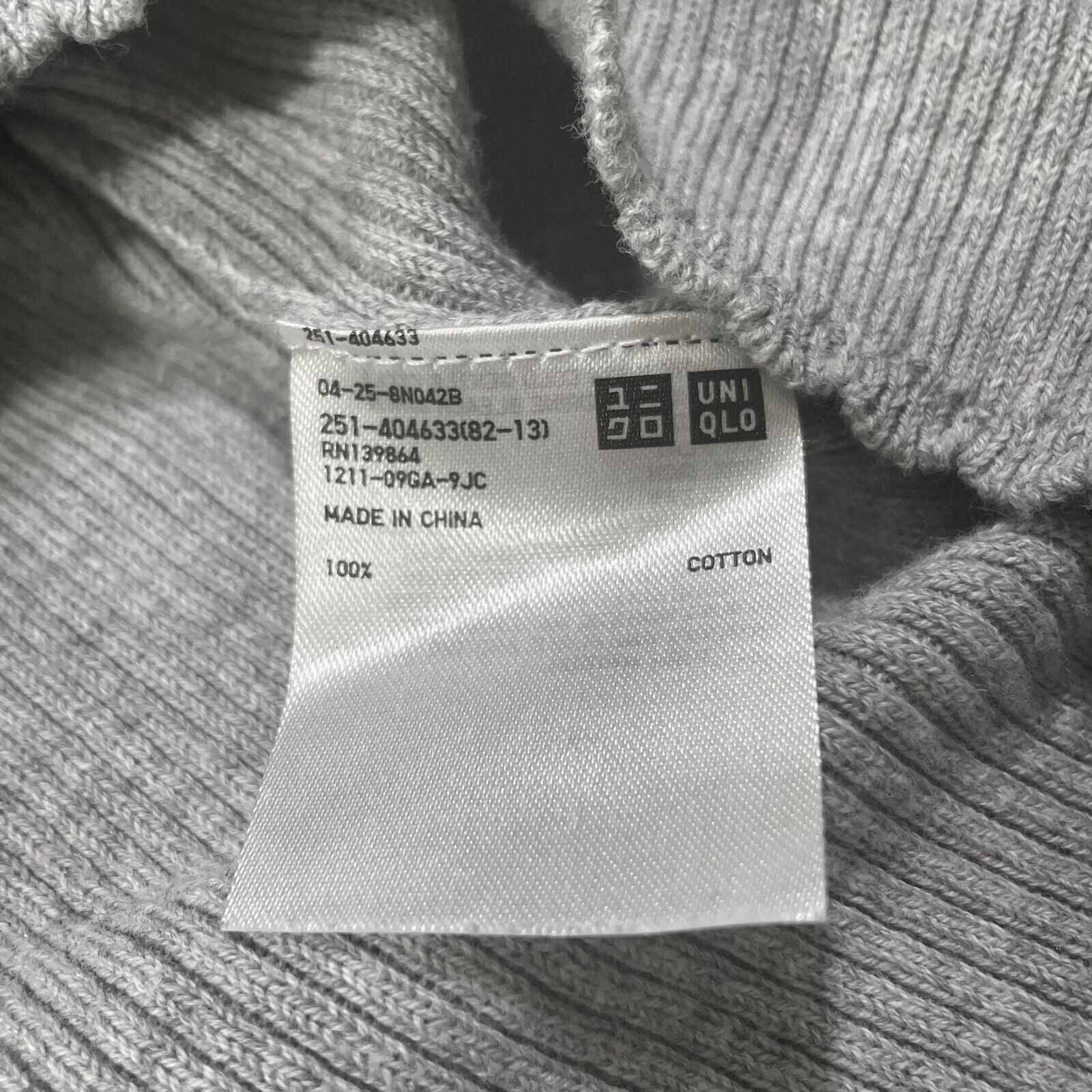 Uniqlo Uniqlo Gray Circle Neck Ribbed T-Shirt Cotton Top Size XL / US 12-14 / IT 48-50 - 10 Thumbnail