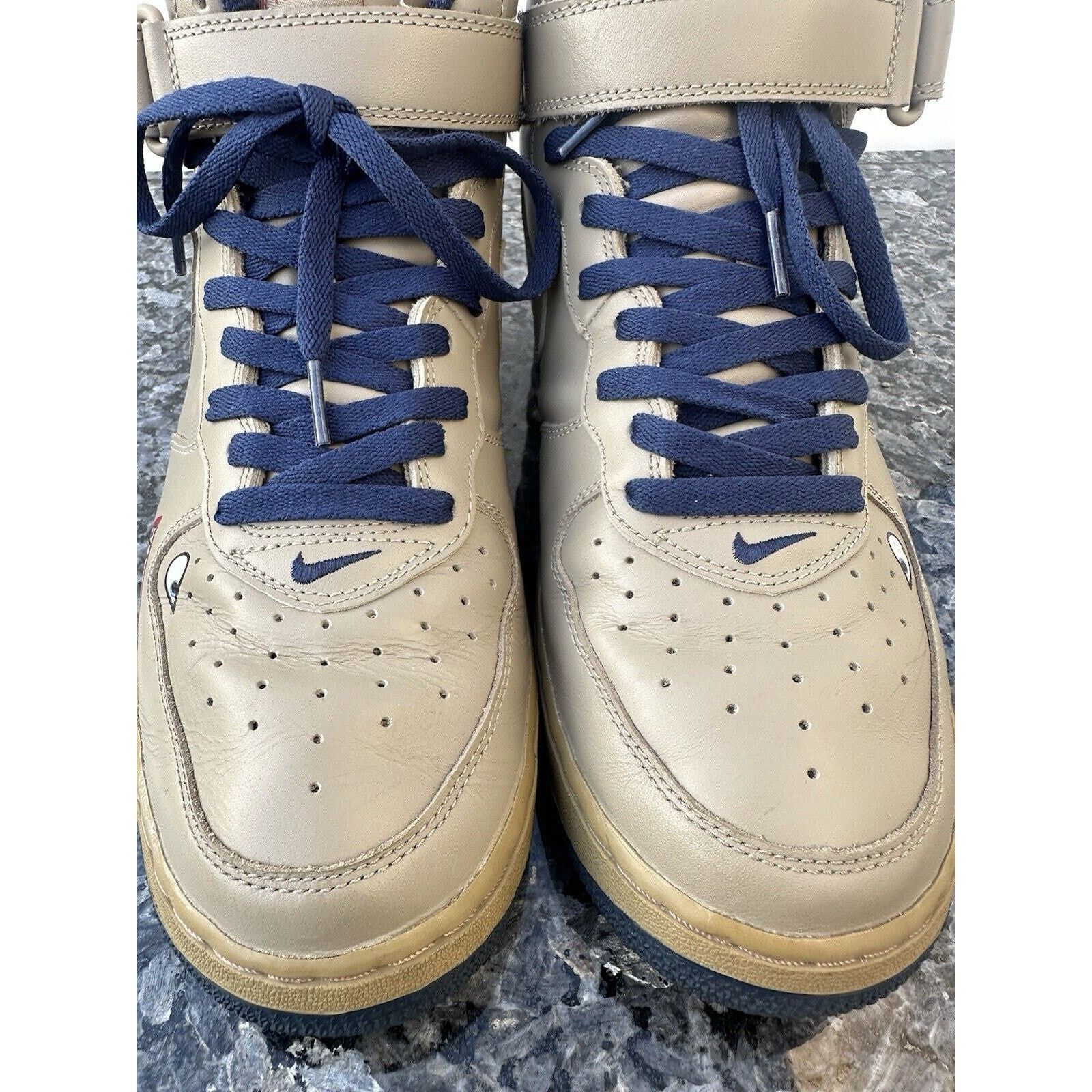 Nike Vintage 2004 Nike Air Force 1 Mid Khaki-Midnight Size US 10 / EU 43 - 4 Thumbnail