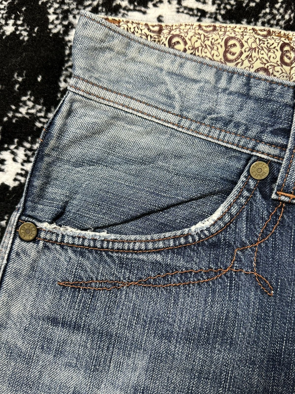 Undercover 2000s Navajo Edwin Blue Trip 503 Flare Washed Denim Size US 32 / EU 48 - 4 Thumbnail
