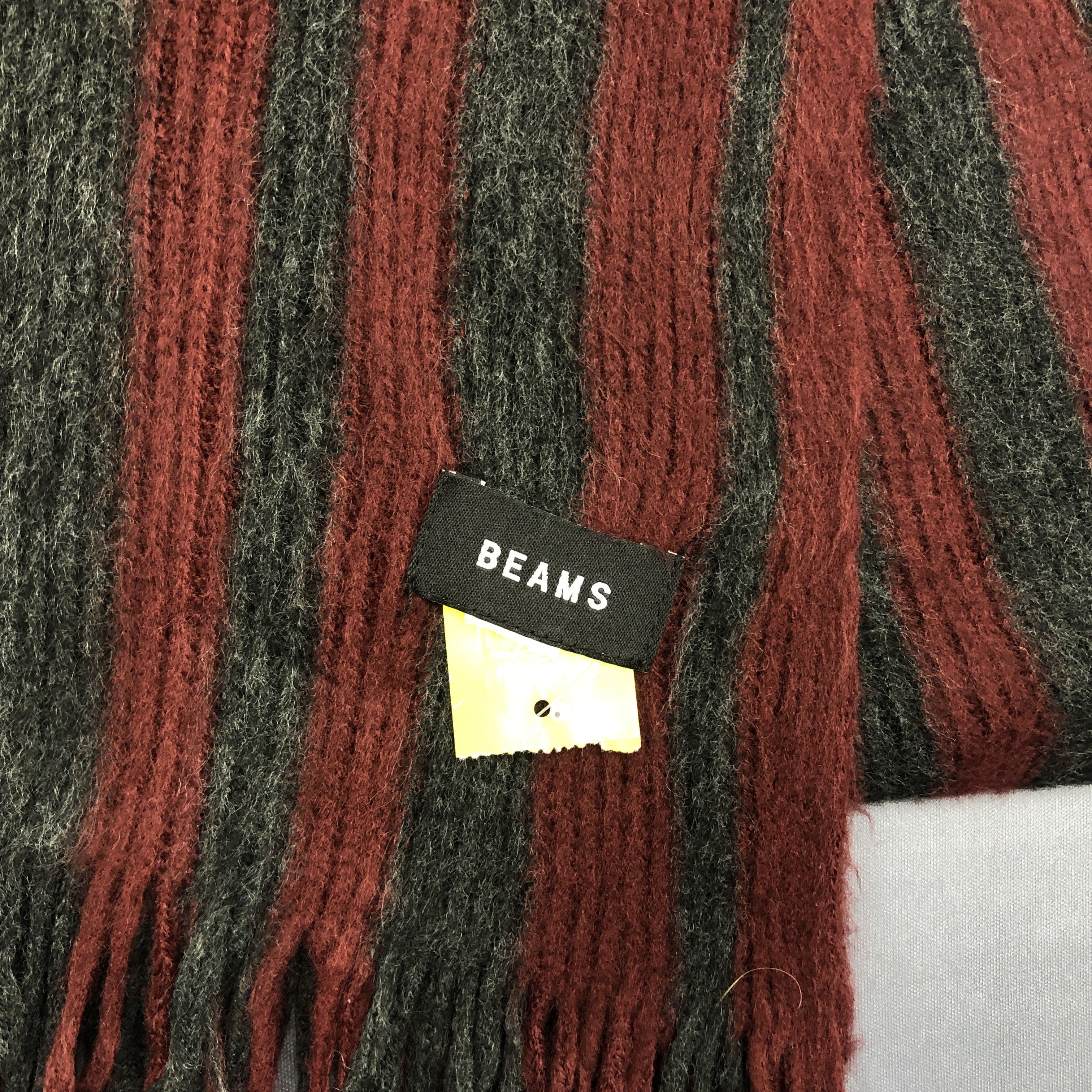 Beams Plus Vintage Beams Scarf Fringe Ribbed Knit Wool Scarves. Size ONE SIZE - 4 Thumbnail