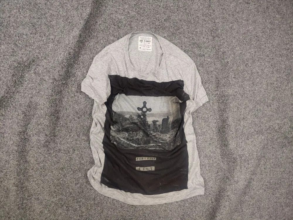 Allsaints Allsaints Spitalfields Vintage Art Skull Gray Logo T Shirt Size US S / EU 44-46 / 1 - 1 Thumbnail