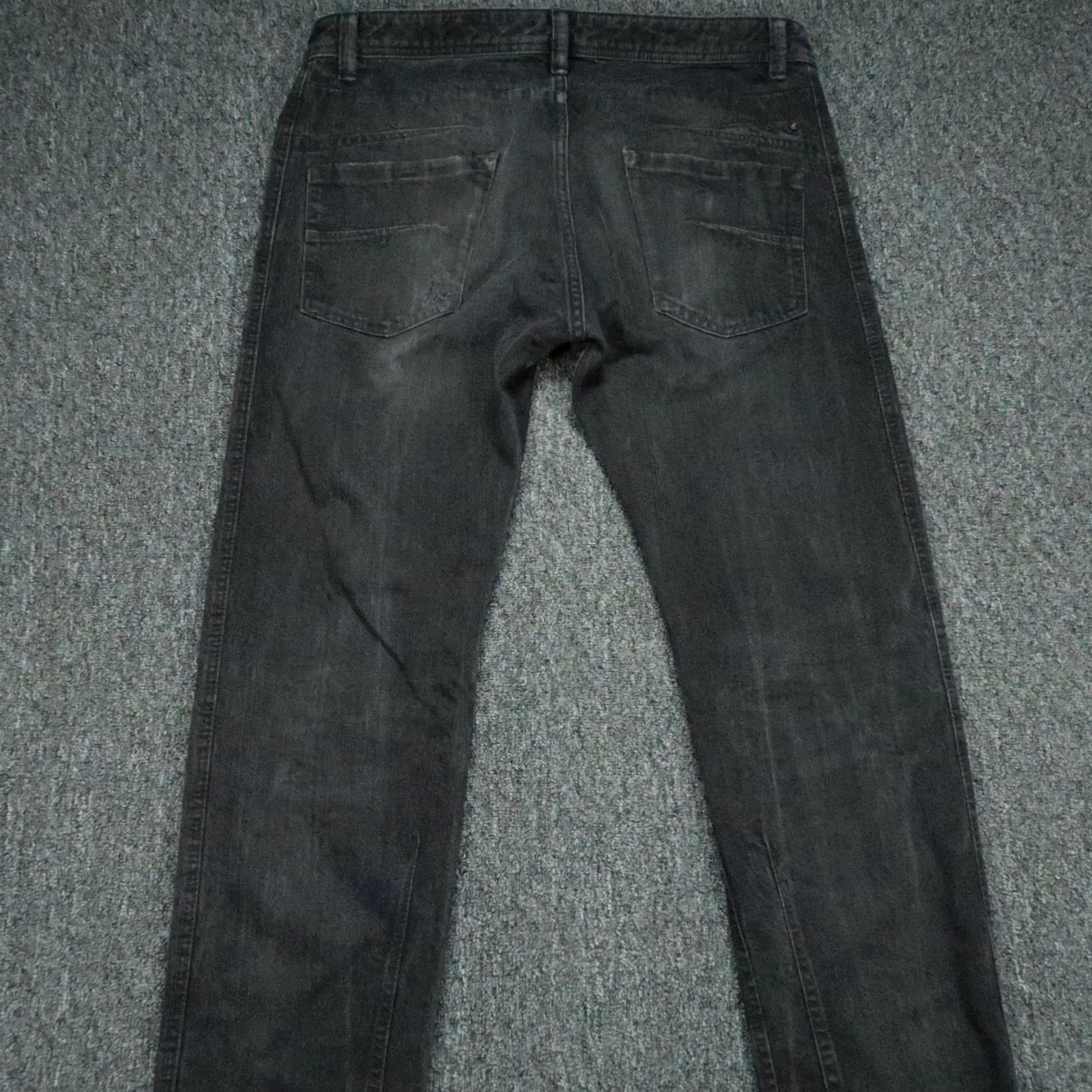 Diesel Diesel Jeans Mens 34x33 Black Darron Regular Slim Tapered Button Fly Denim Size US 34 / EU 50 - 6 Thumbnail