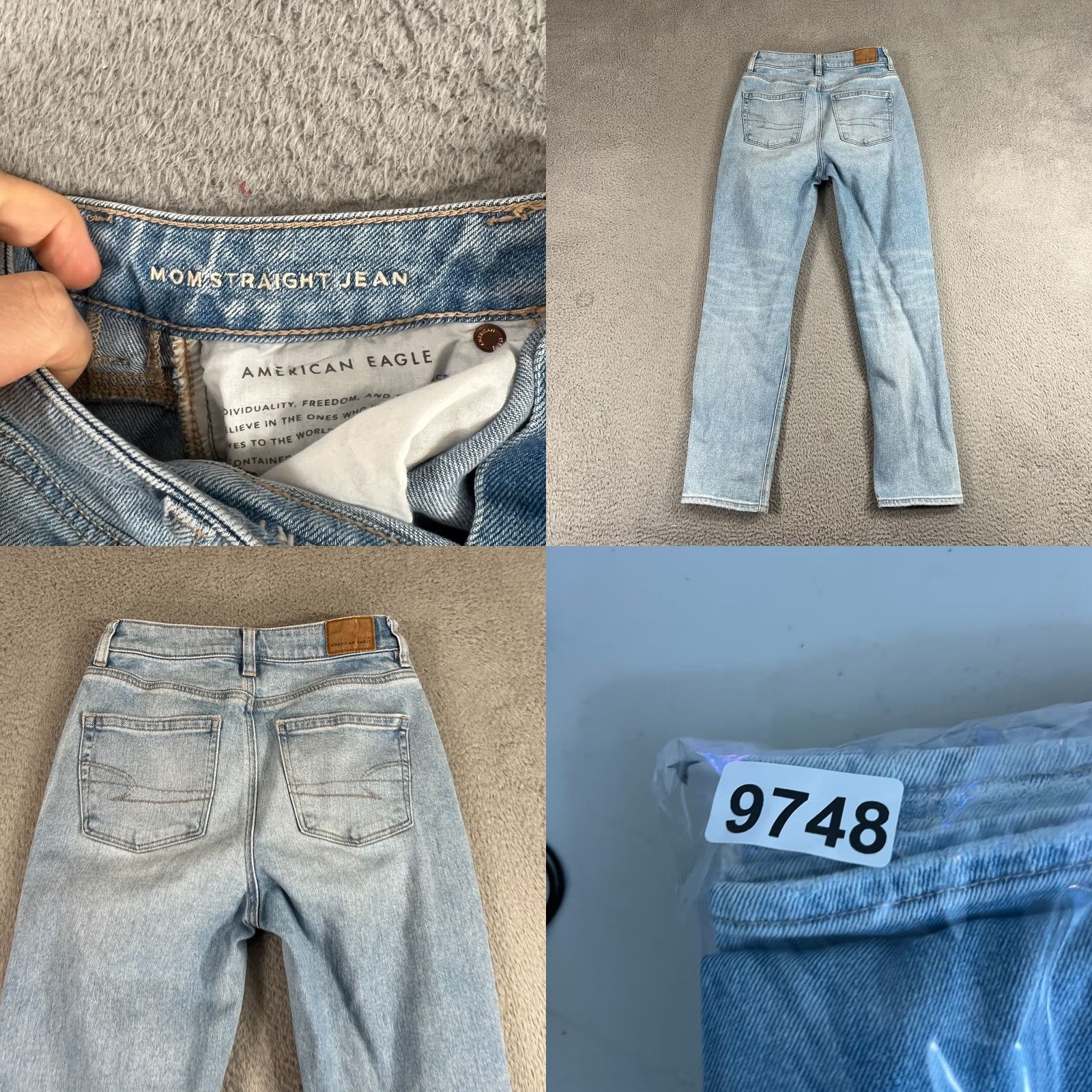 American Eagle Outfitters VINTAGE American Eagle Jeans Womens 0 Blue Denim Mom Straight High Rise Stretch Size 25" / US 0 / IT 36 - 8 Thumbnail