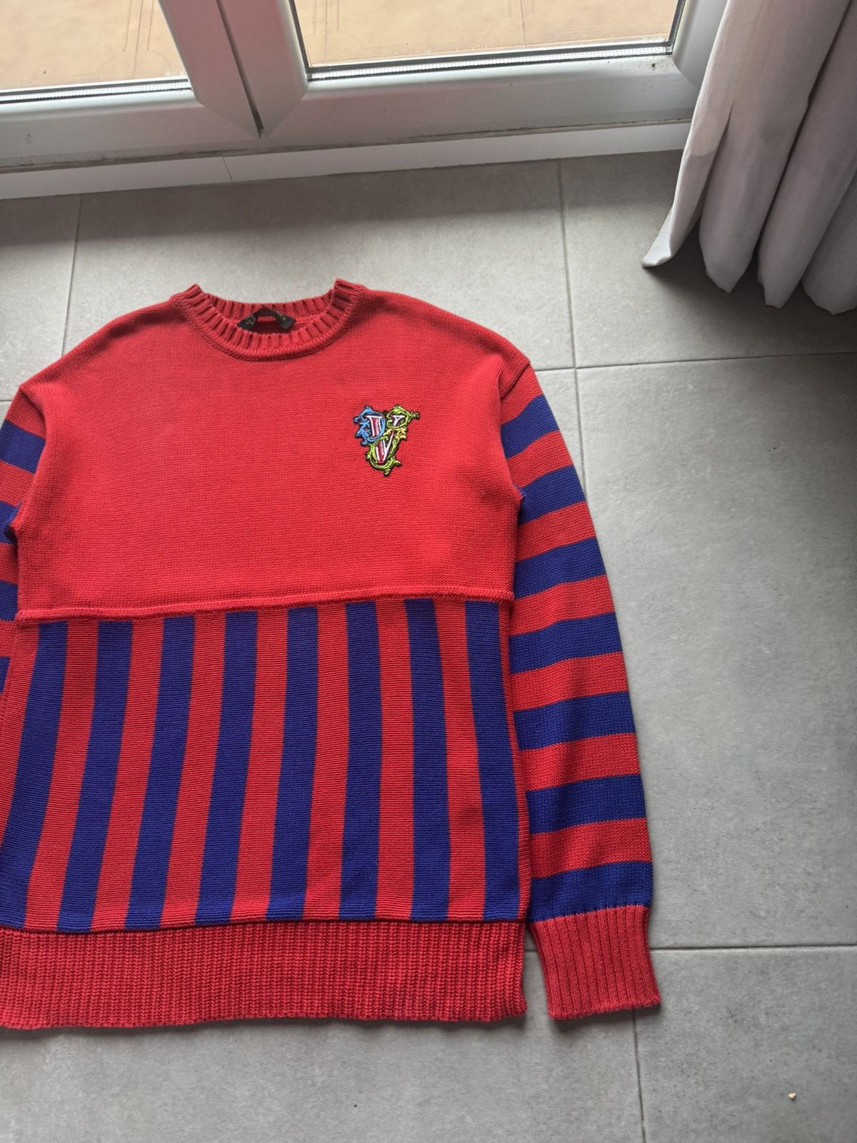 Versace Versace Striped Red Men’s 50 Size Cotton Knited Sweatshirt Sweater Pullover Size US L / EU 52-54 / 3 - 3 Thumbnail