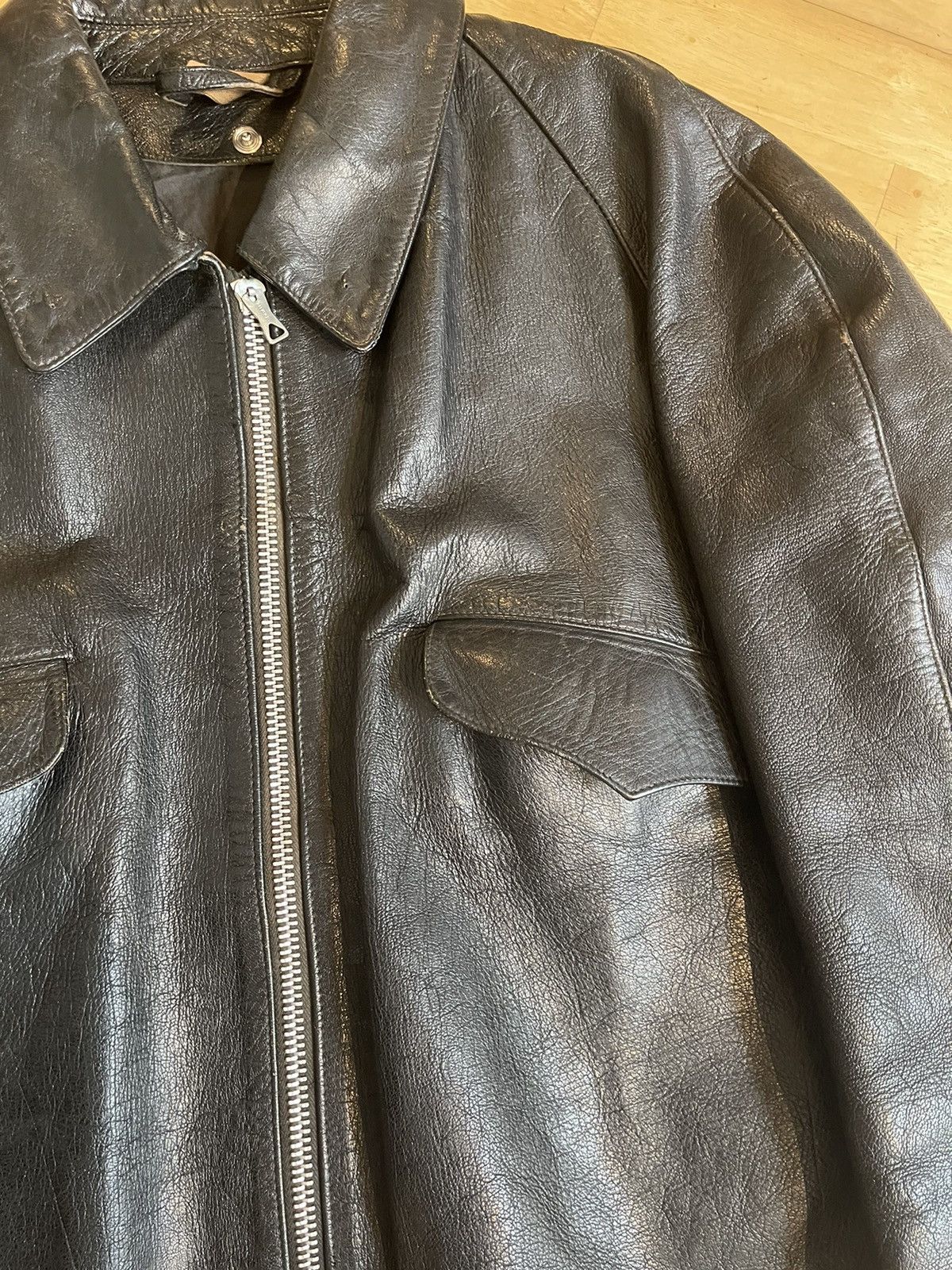 Other Rare Vintage 1970's Italien Military Leather Tank Jacket (L) Size US L / EU 52-54 / 3 - 4 Thumbnail