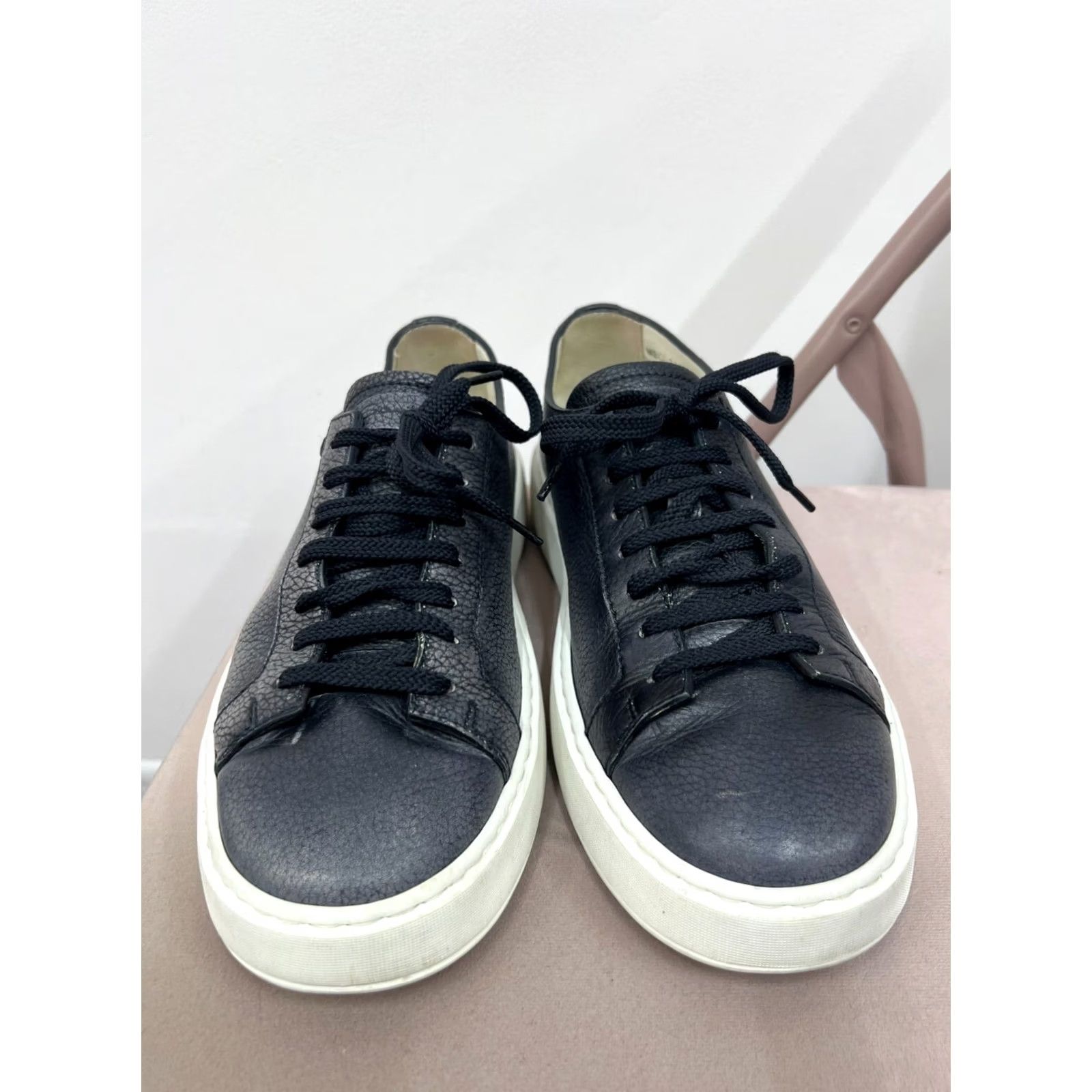 Santoni Santoni Leather Sneakers Men US 8 UK 7 Sneakers Leather Upper Blue Silver Logo Casual Shoes Size US 7 / EU 40 - 4 Thumbnail