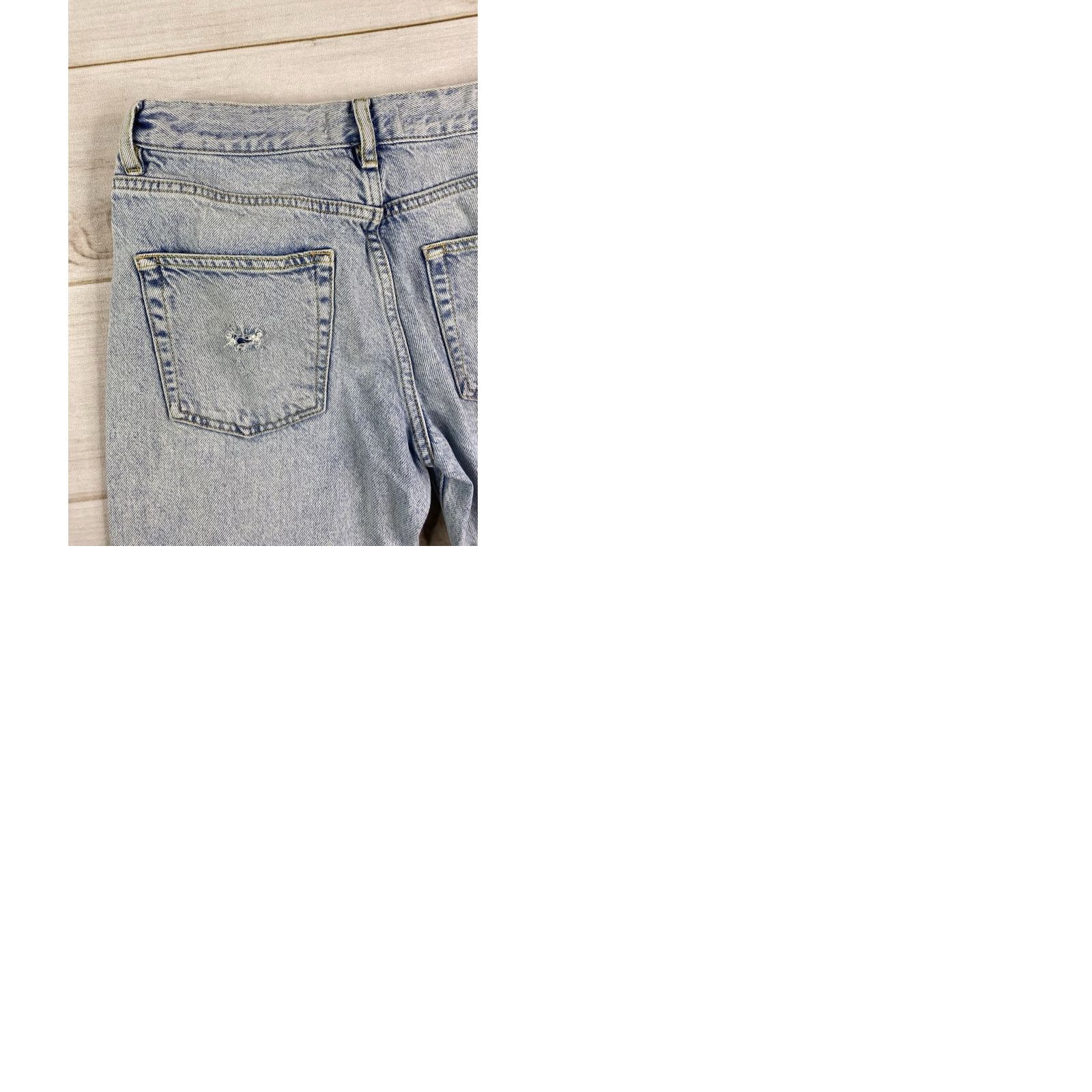 Vintage We the Free Jeans Womens Boyfriend 24 Blue Distressed Denim Button Fly Regular Waist 5-Pocket Bohemian Distressed Size 42" / US 20 - 9 Thumbnail