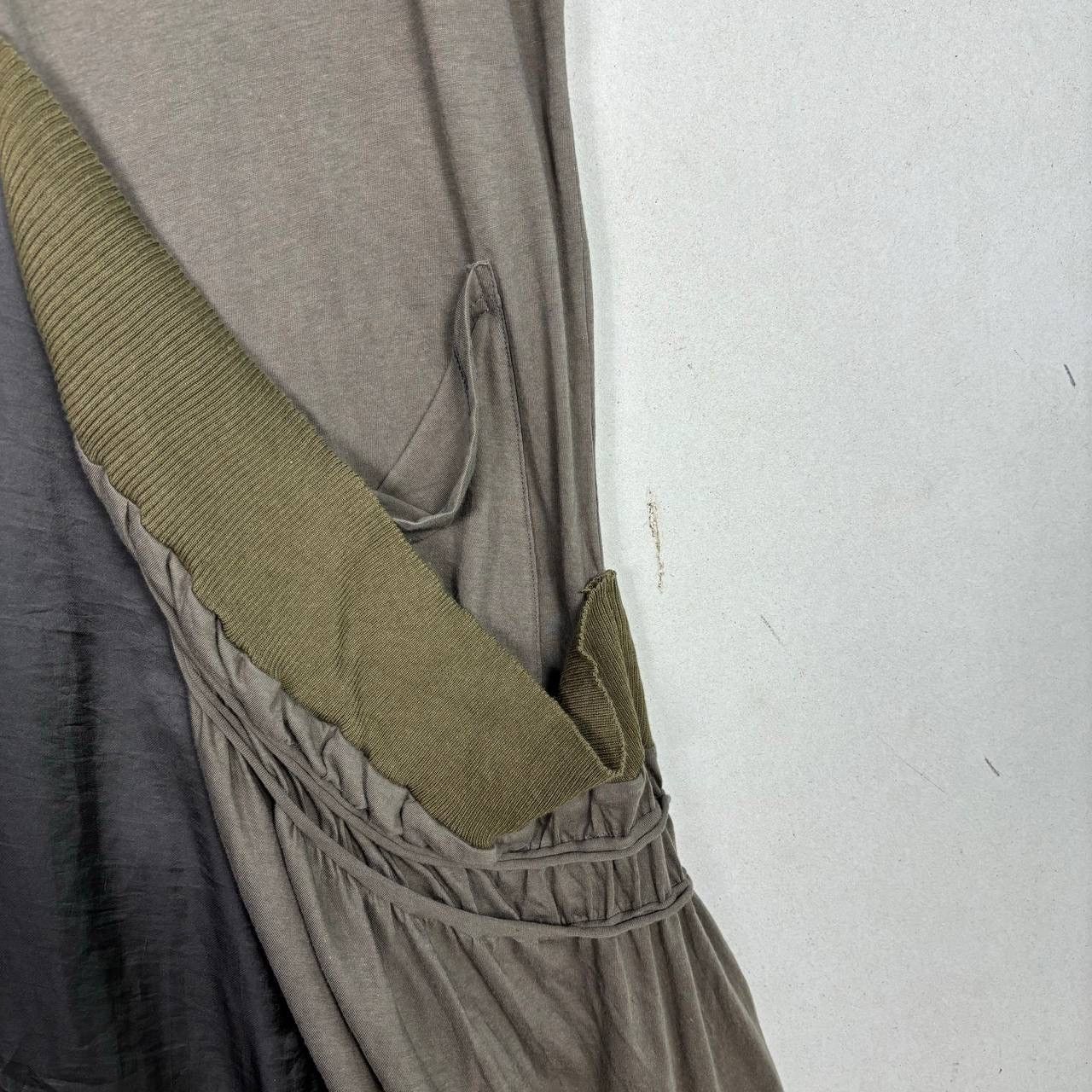 gomme Gomme Japan Asymmetrical Layered Dress Khaki Olive Green Size M / US 6-8 / IT 42-44 - 5 Thumbnail
