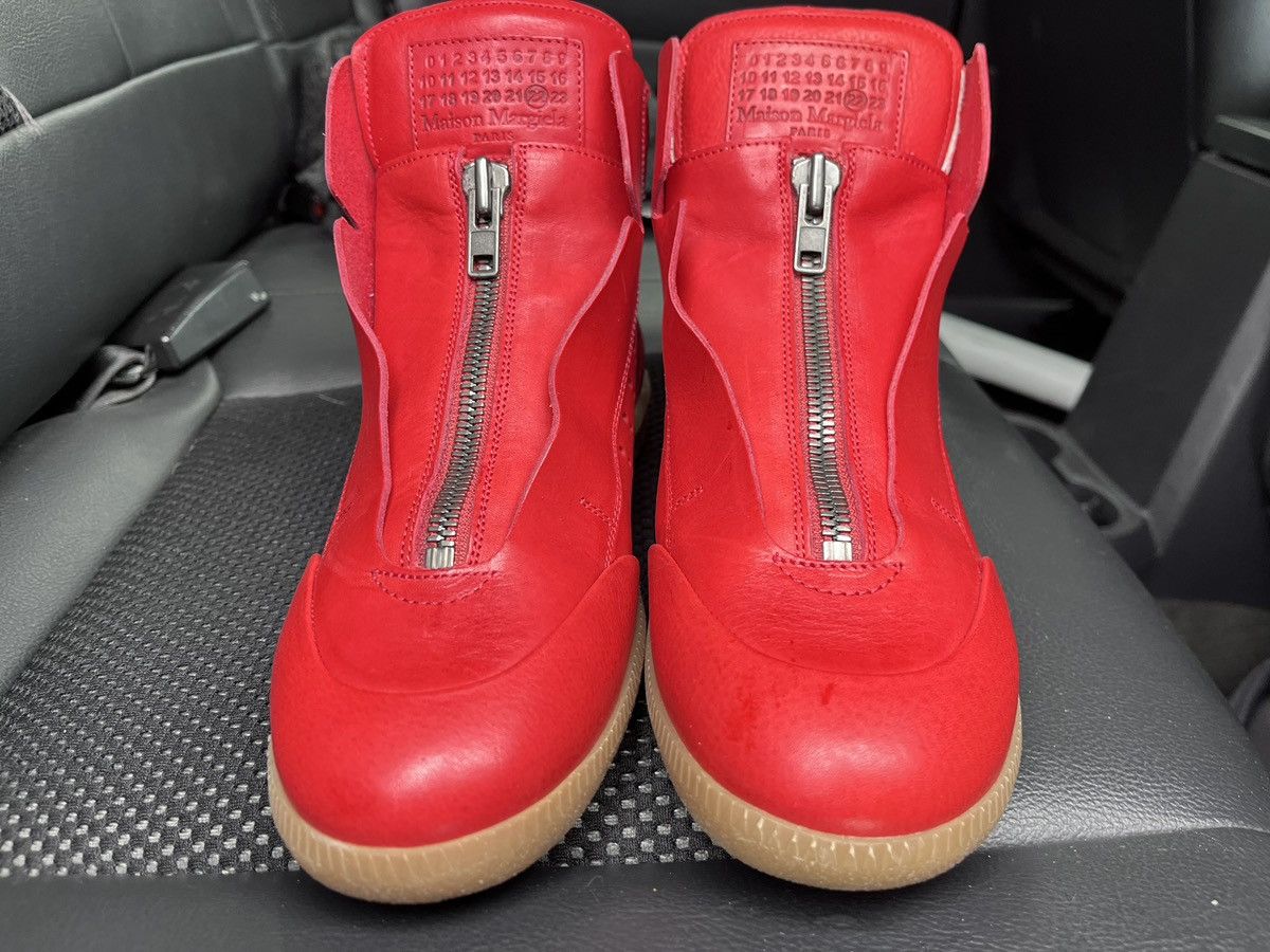 Maison Margiela Vintage Red Margiela Zip circuit high tops size 41