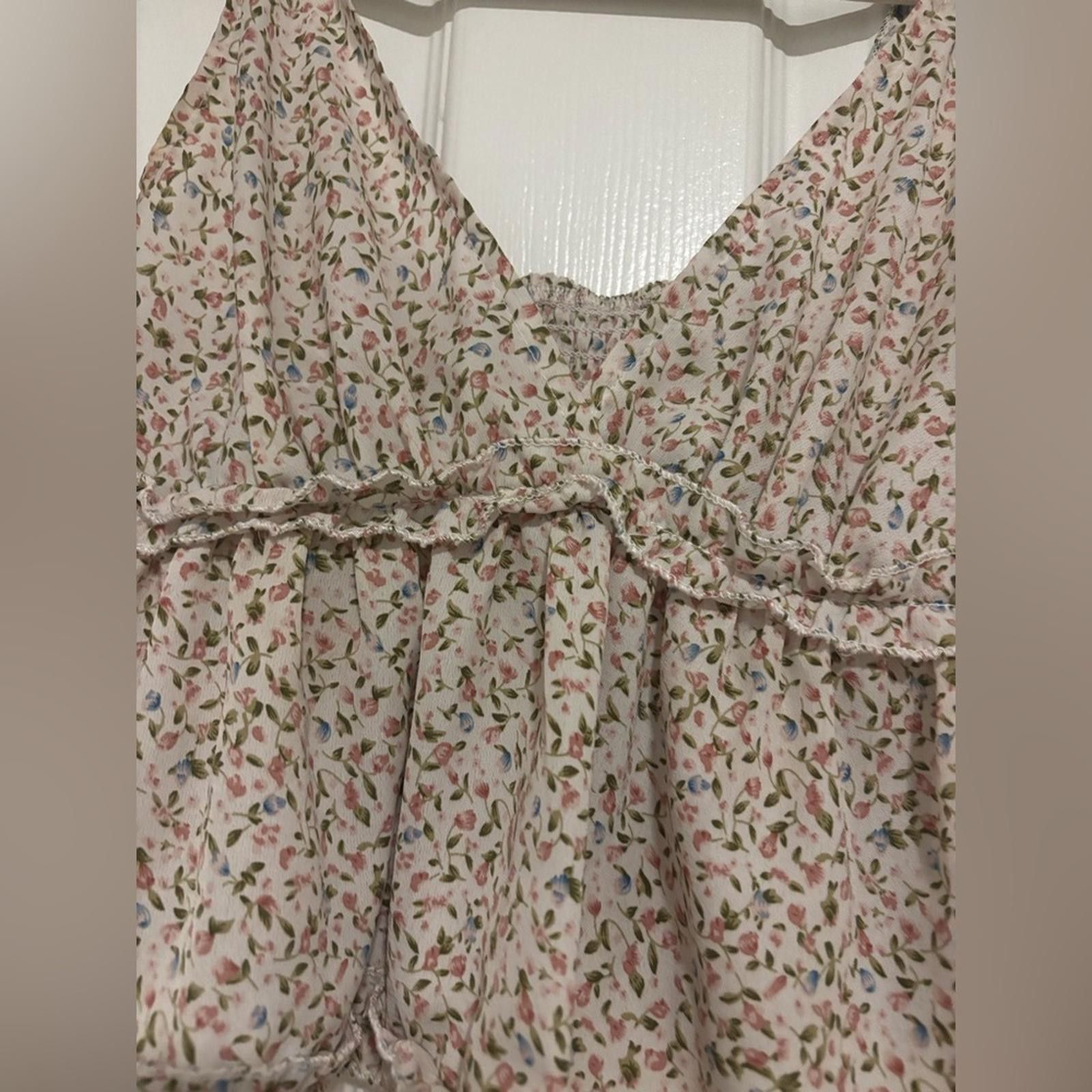 Other Floral Print Women's Crop Top Size L / US 10 / IT 46 - 2 Thumbnail