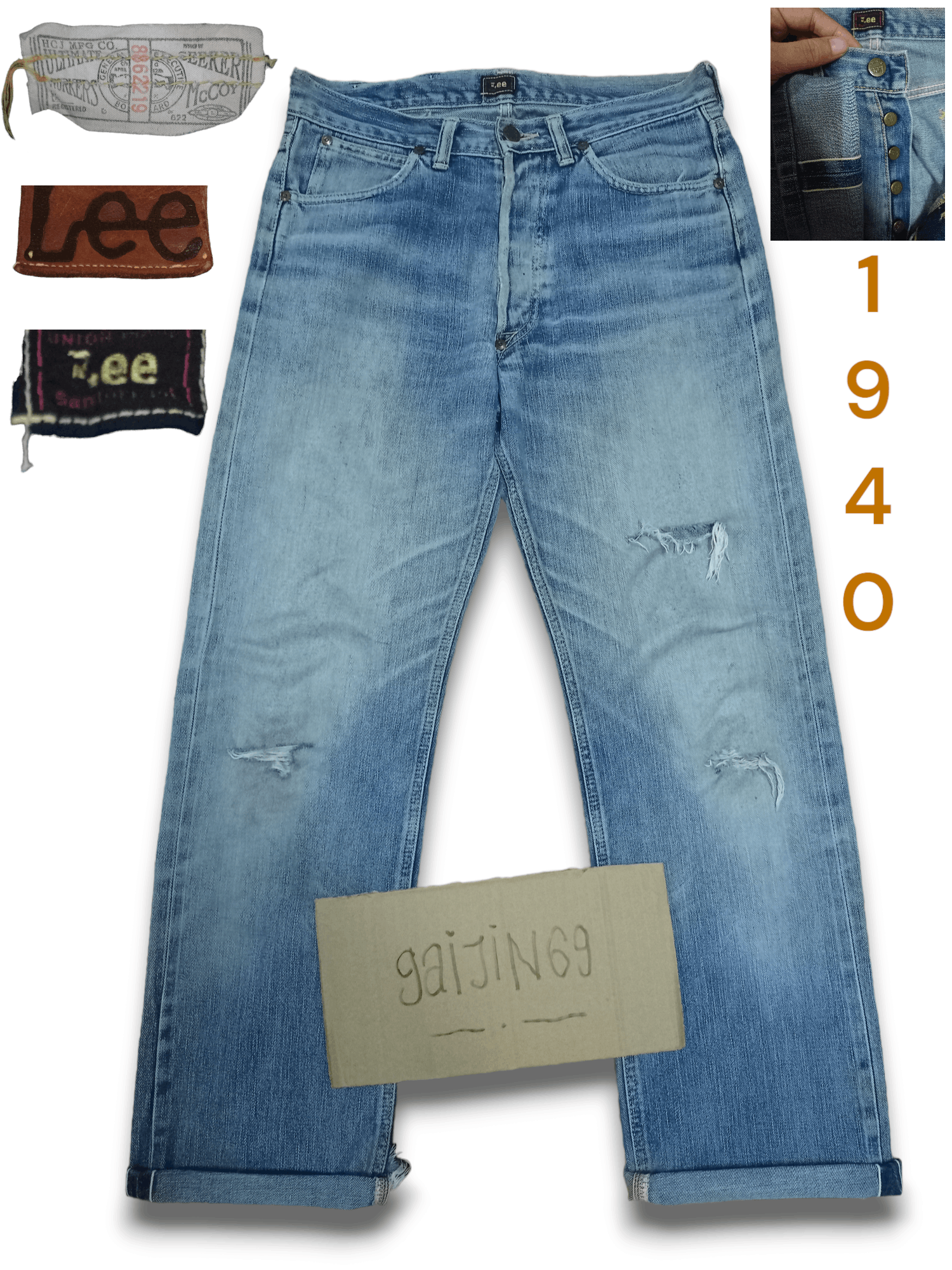 Lee Vintage 50s Lee Riders Loose Style Repro Selvedge Jeans Size US 31 - 1 Thumbnail