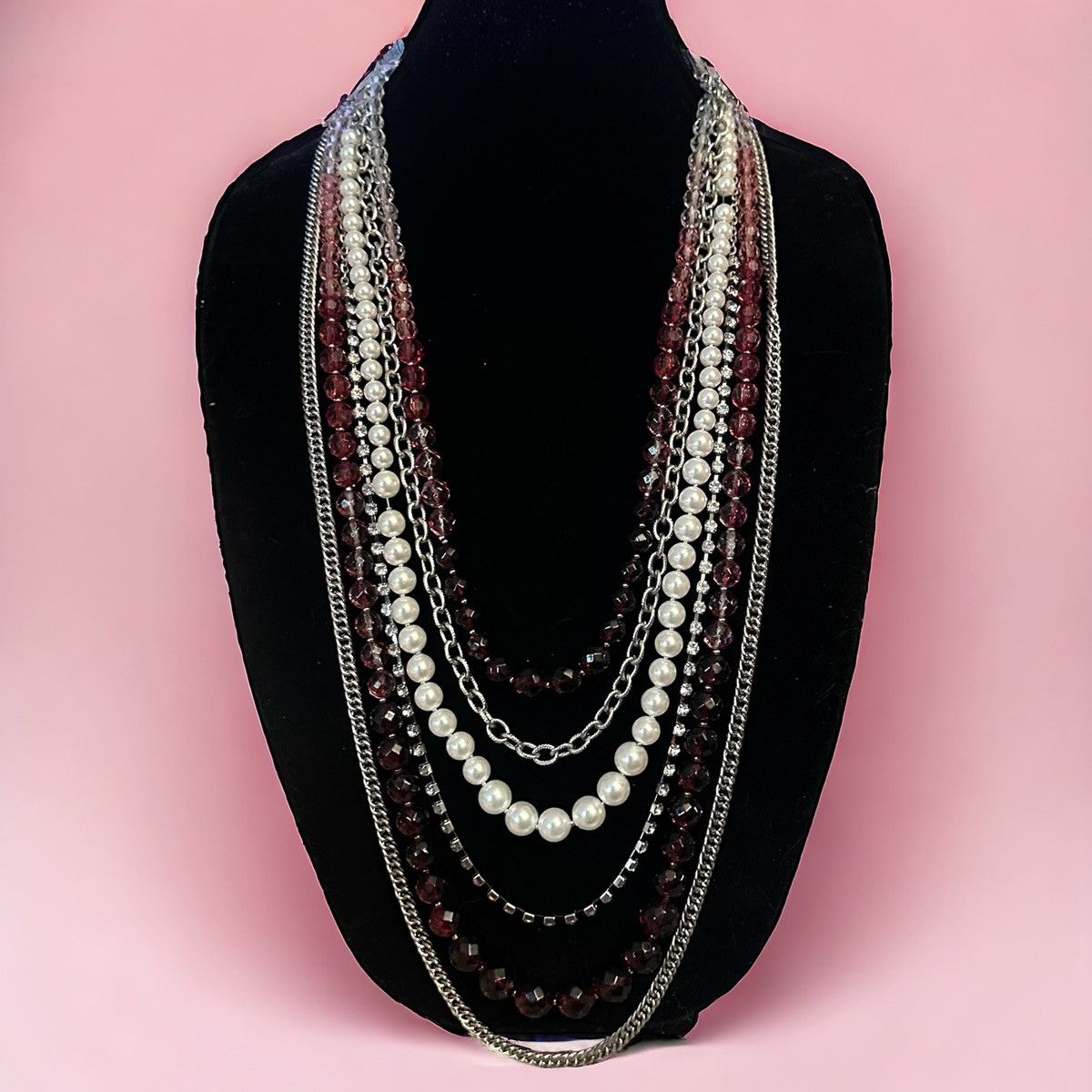 White House Black Market WHBM long multi chain bead and pearl necklace Size ONE SIZE - 1 Thumbnail