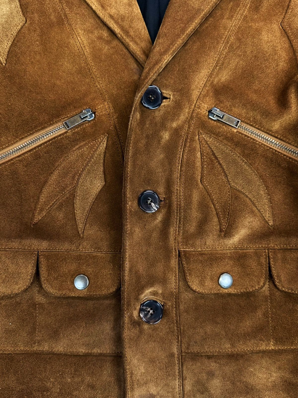 Saint Laurent Paris SS20 Saint Laurent Paris Suede ‘Carved’ Multi Pocket Jacket Size US M / EU 48-50 / 2 - 2 Thumbnail