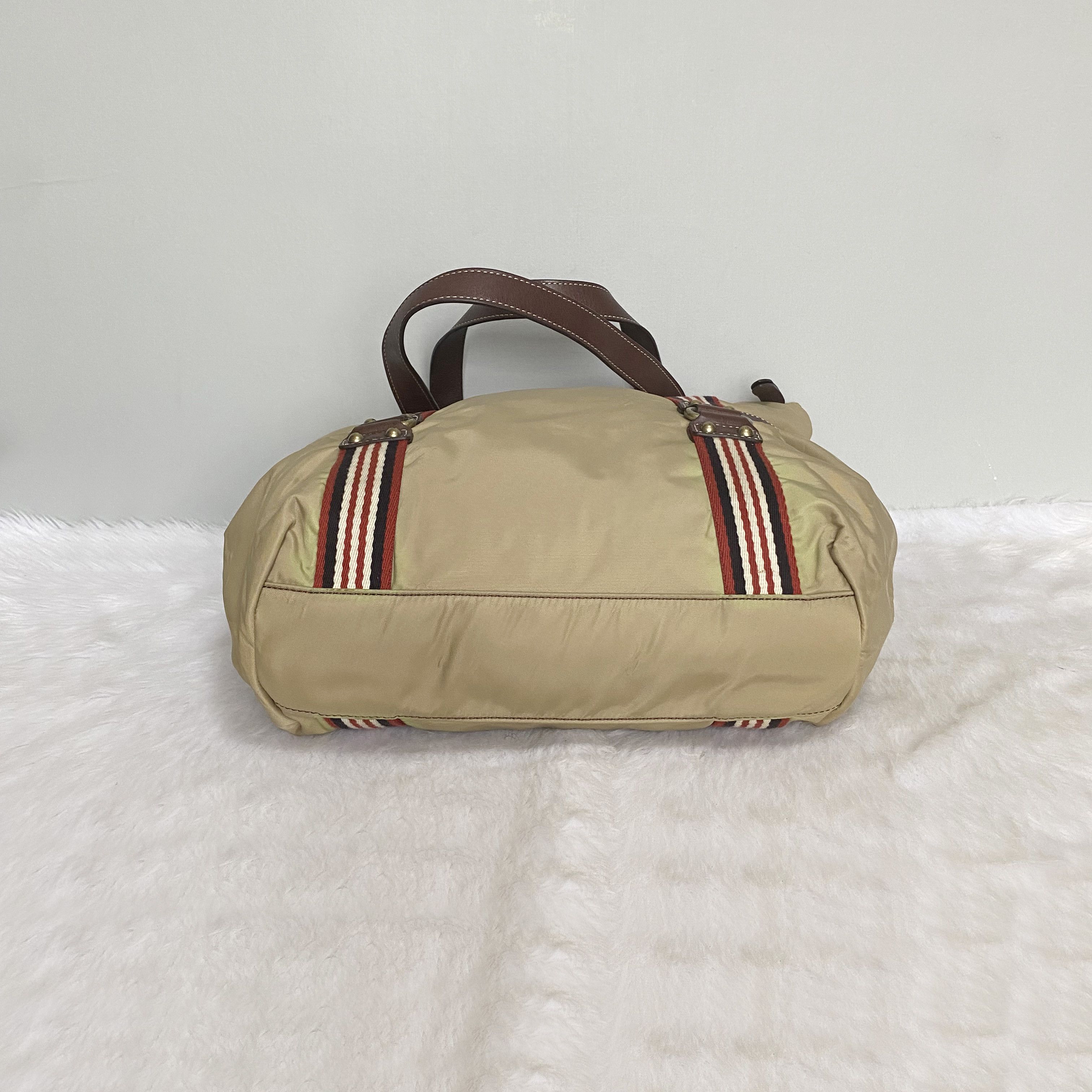 Burberry Blue Label Vintage Brown Nylon Leather Tote Bag Size ONE SIZE - 5 Thumbnail