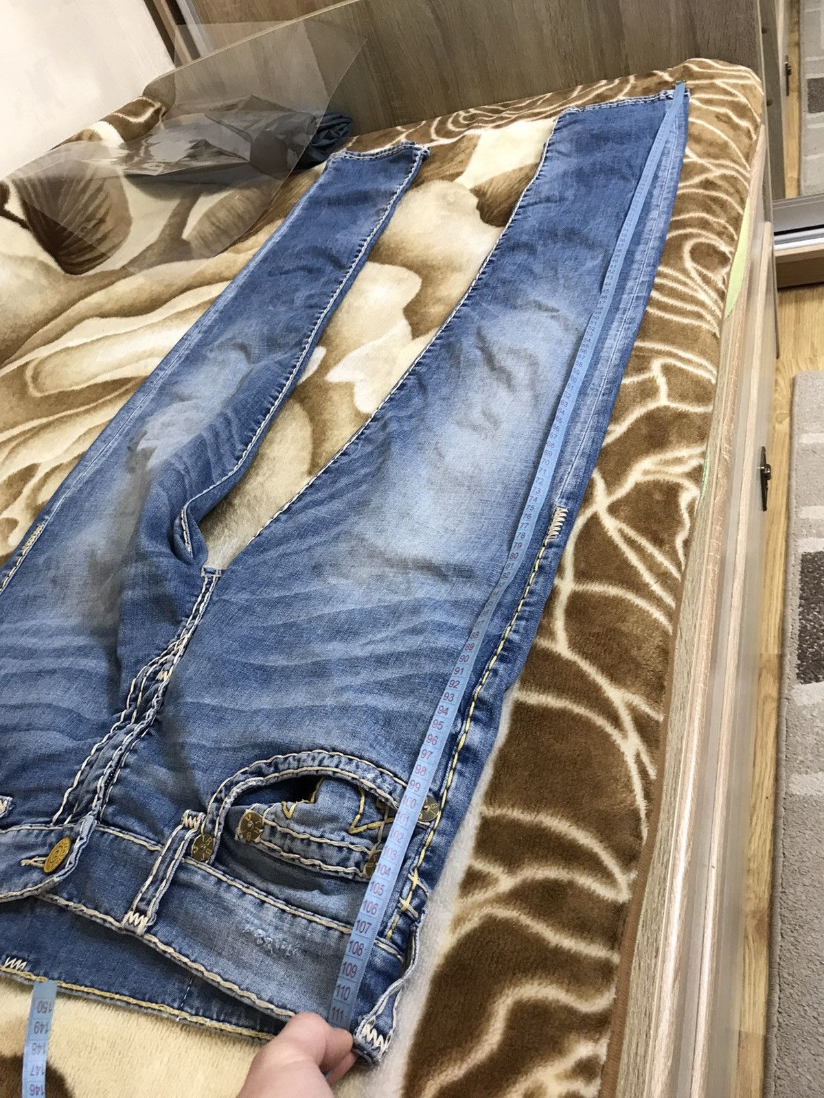 Japanese Brand 🔥 True Religion Rocco Relaxed Skinny Pants Jeans Y2K Logo Size US 34 / EU 50 - 11 Thumbnail