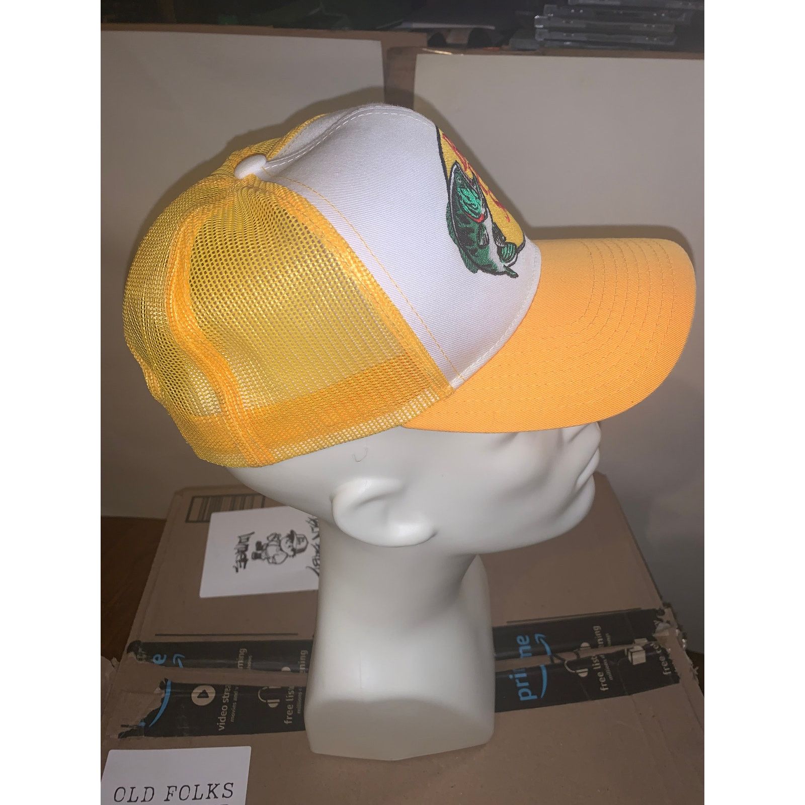 Bass Pro Shops Bass Pro Shops Yellow Trucker Hat Fishing Cap Embroidered Size ONE SIZE - 2 Thumbnail