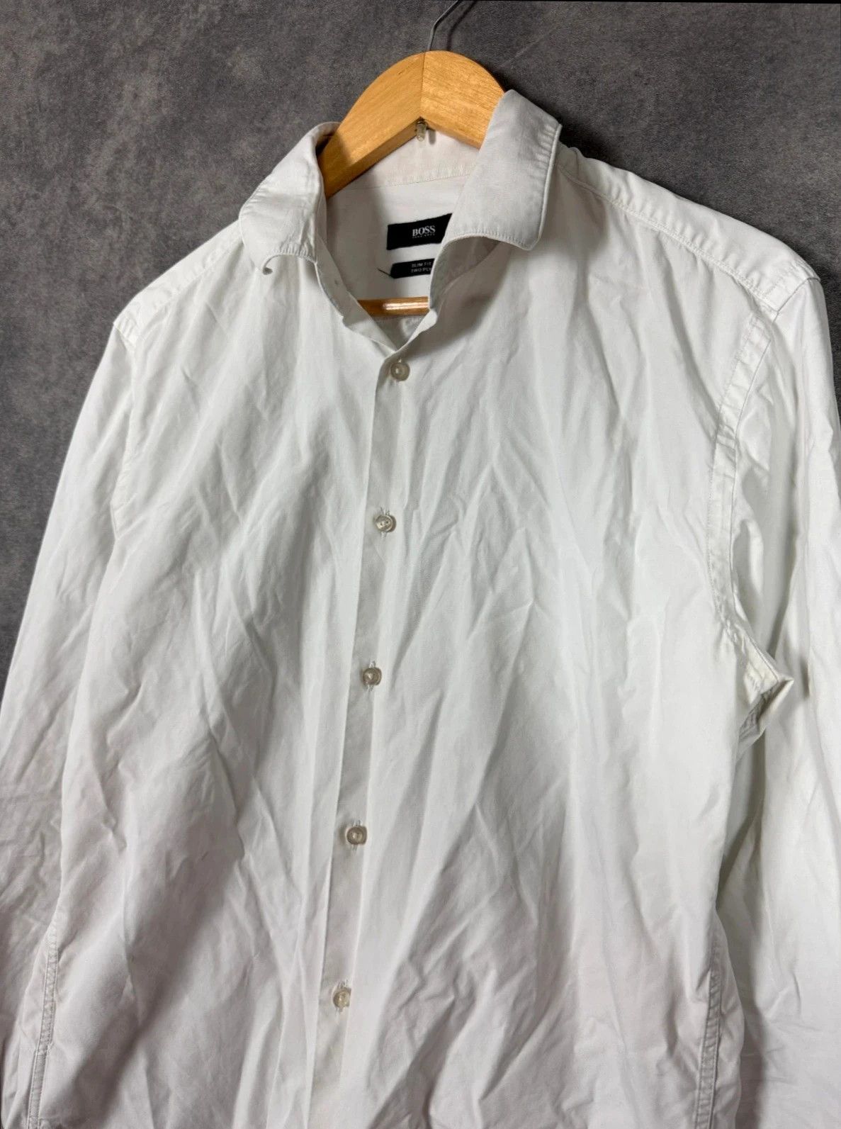 Hugo Boss Hugo Boss Shirt White Cotton Slim Fit Made in Italy Size US XS / EU 42 / 0 - 2 Thumbnail