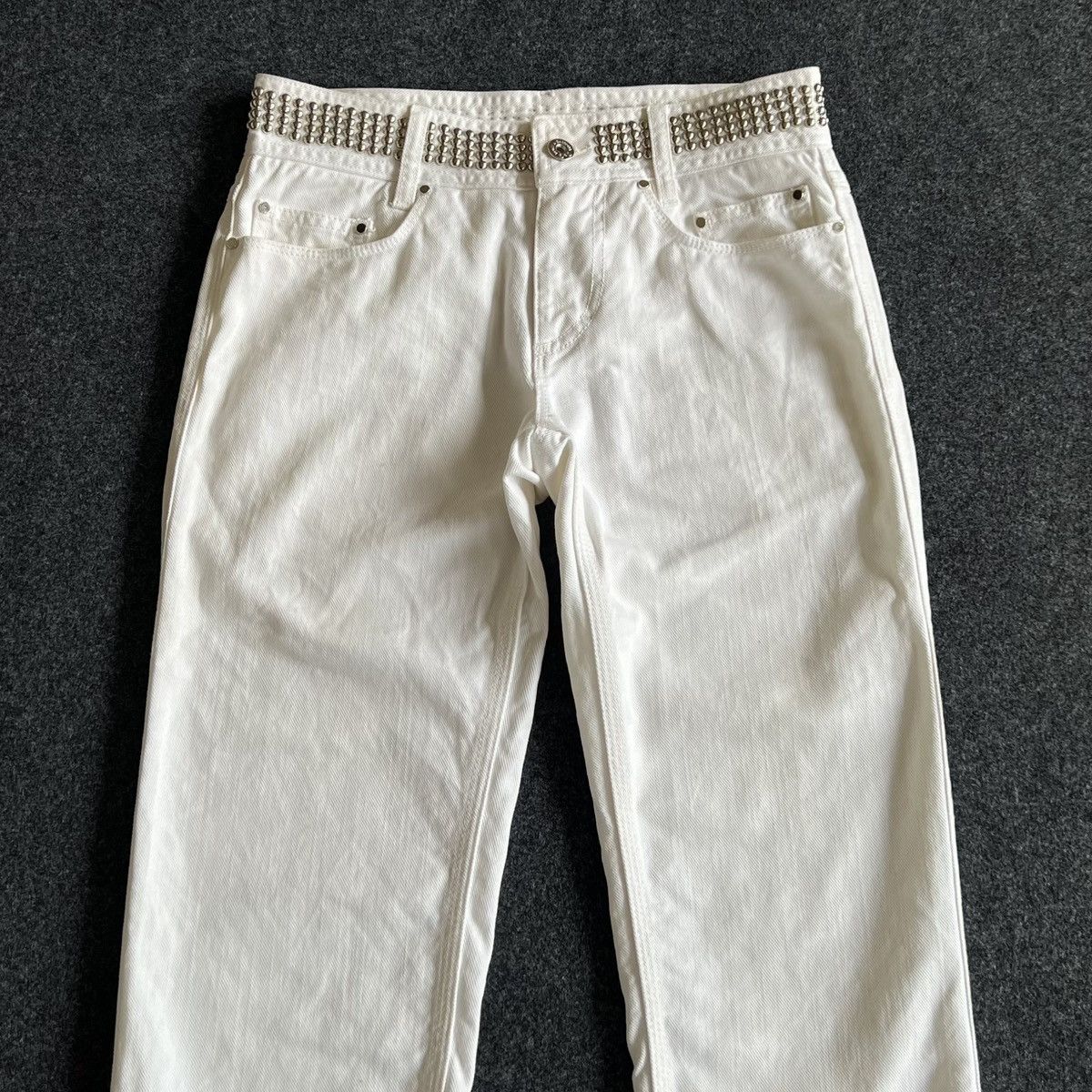 Dolce & Gabbana D&G Audacious Studded White Jeans 2000s Size US 29 - 2 Thumbnail