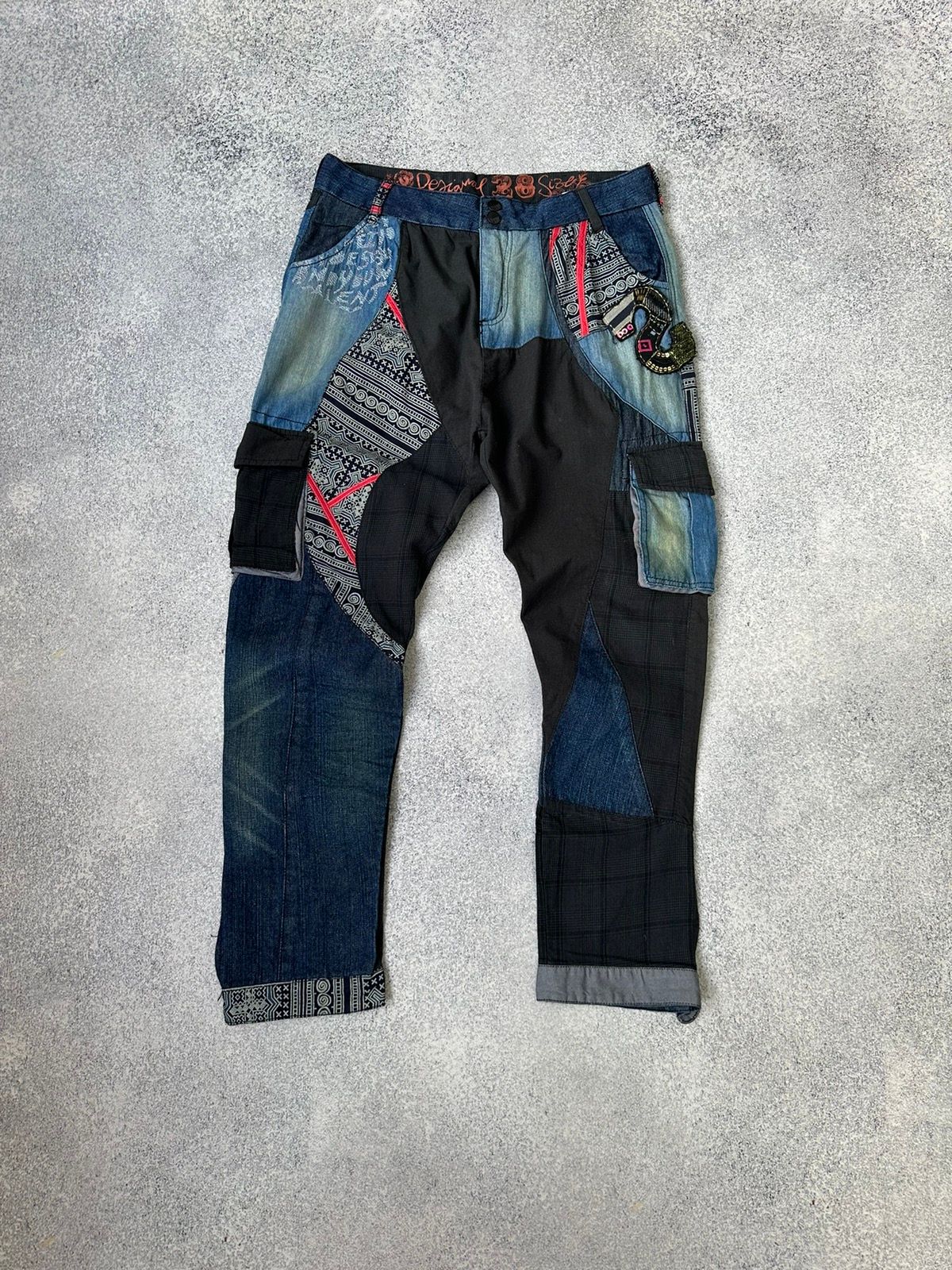 Pre-owned Archival Clothing X Vintage Bandana Patchwork Multicolored Archival Pants