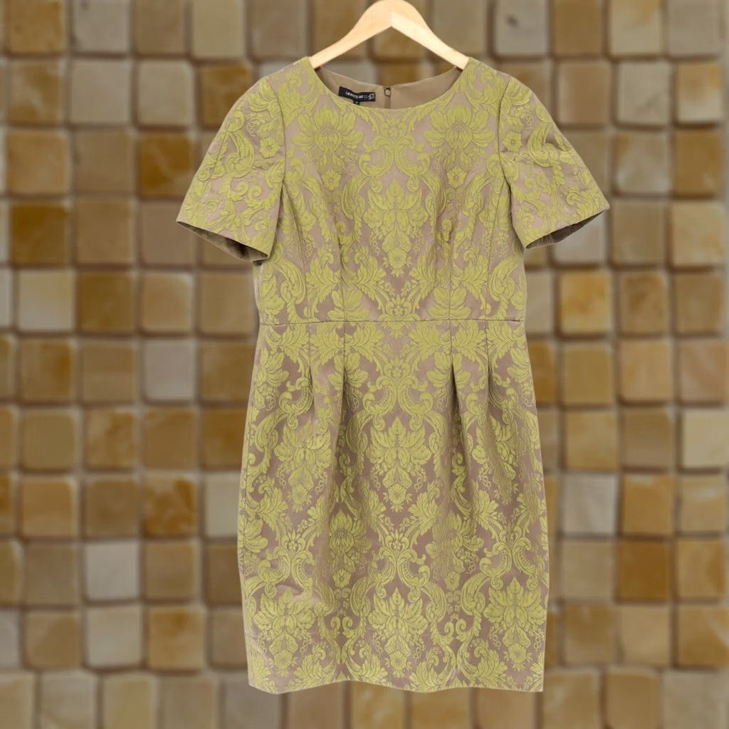 Vintage Lafayette 148 Gold Jacquard Sheath Dress Baroque Metallic Sz 12 NEW Women Size XL / US 12-14 / IT 48-50 - 1 Thumbnail
