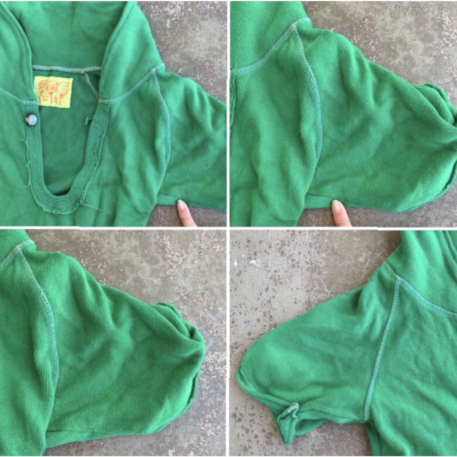 Free People Free People Top Women Short Sleeve Green S Cotton Pockets Size S / US 4 / IT 40 - 4 Thumbnail