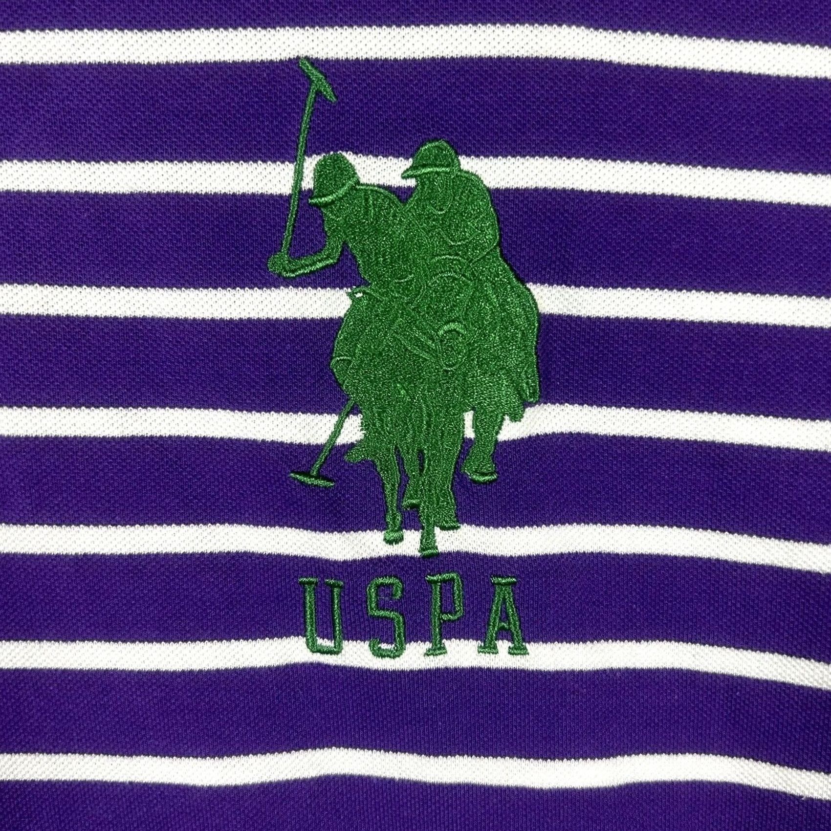 Vintage VINTAGE US Polo Assn Polo Shirt Mens XL Purple White Striped Big Pony #3 USPA Polo Shirt Size US XL / EU 56 / 4 - 4 Thumbnail
