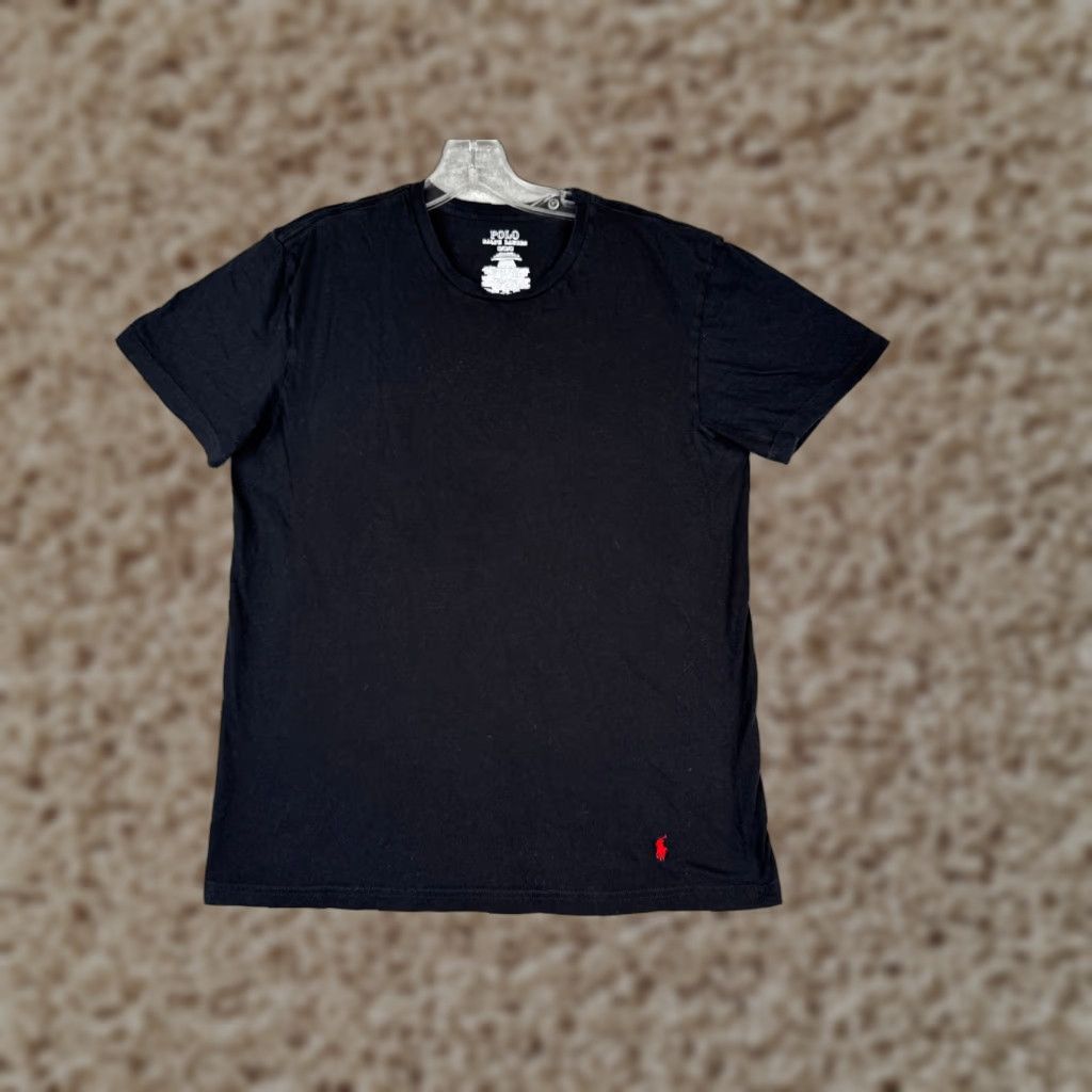 Ralph Lauren Polo Ralph Lauren Shirt Men Medium Black Crew Neck Short Sleeve Cotton Slim" Size US M / EU 48-50 / 2 - 1 Thumbnail